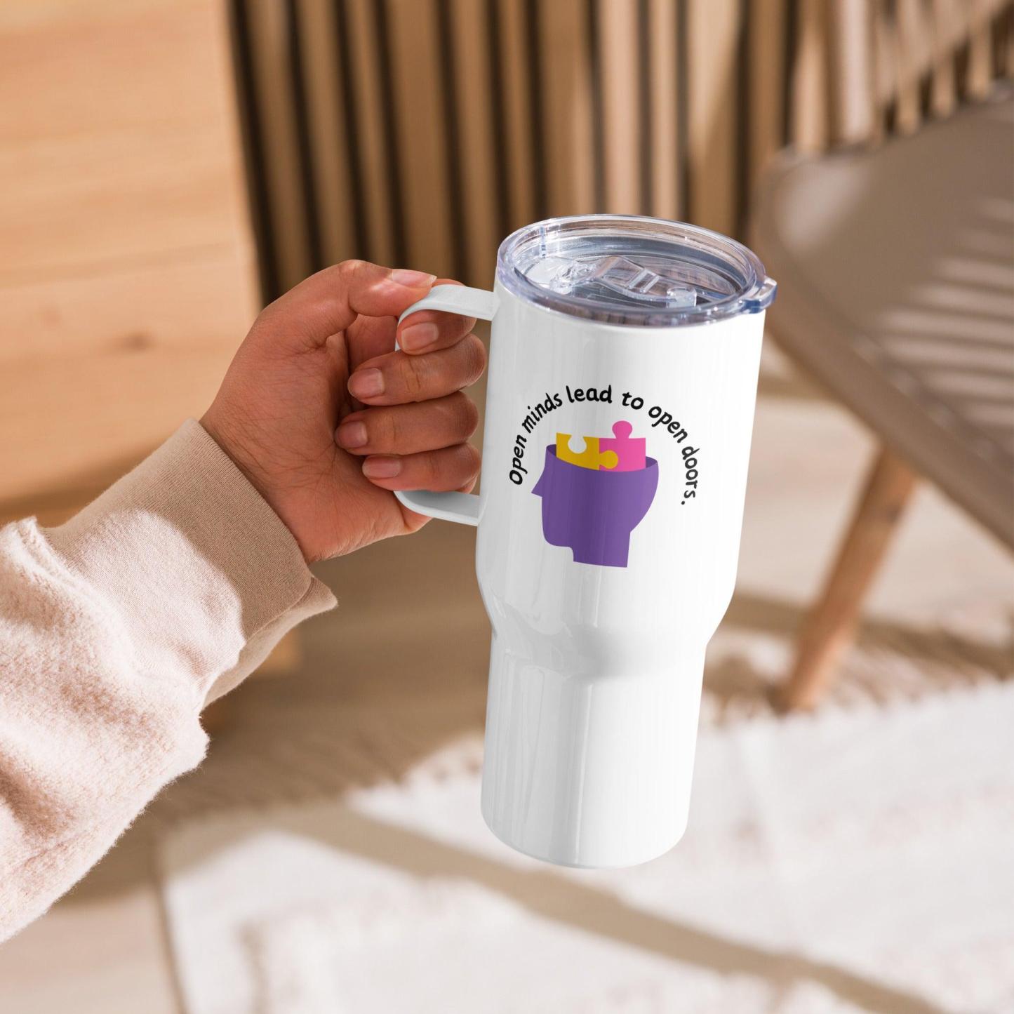 Open Minds Doors Travel Mug with Stainless Steel Build - Inspire Cups