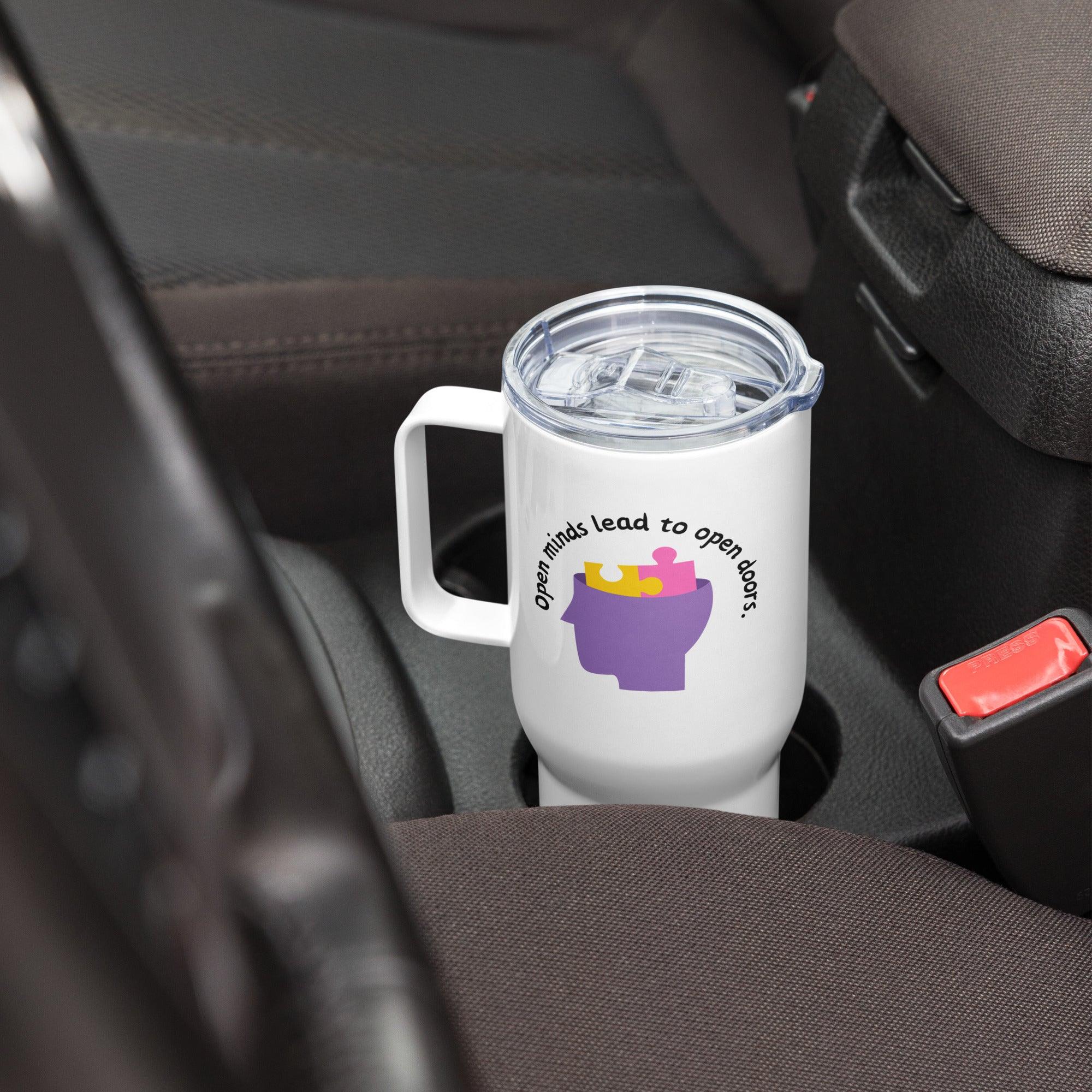 Open Minds Doors Travel Mug with Stainless Steel Build - Inspire Cups