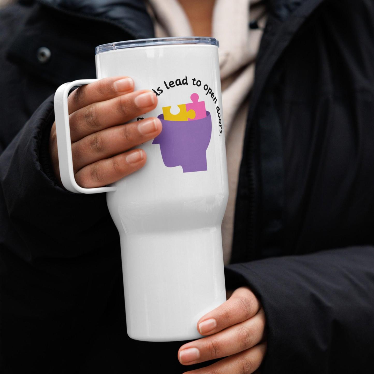 Open Minds Doors Travel Mug with Stainless Steel Build - Inspire Cups