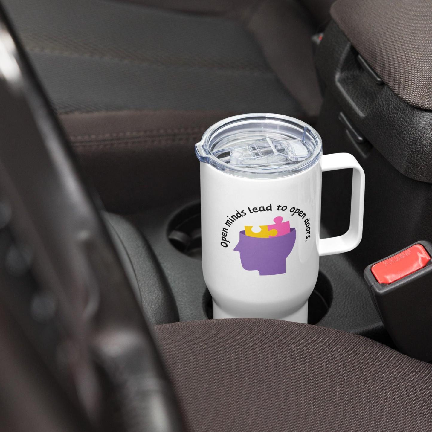 Open Minds Doors Travel Mug with Stainless Steel Build - Inspire Cups