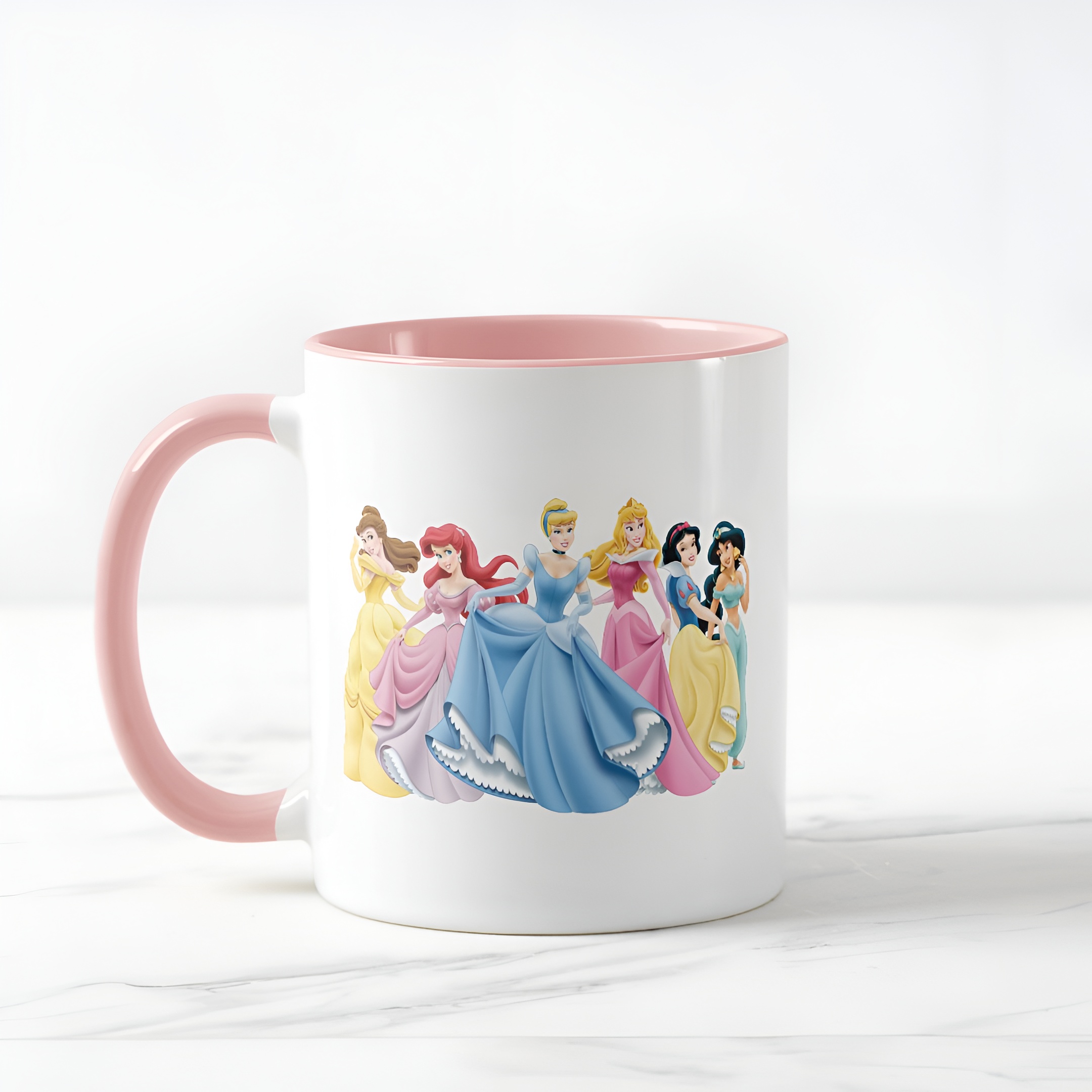 Two-Tone Princess Mug Holding Dresses Out Coffee Cup for Girls