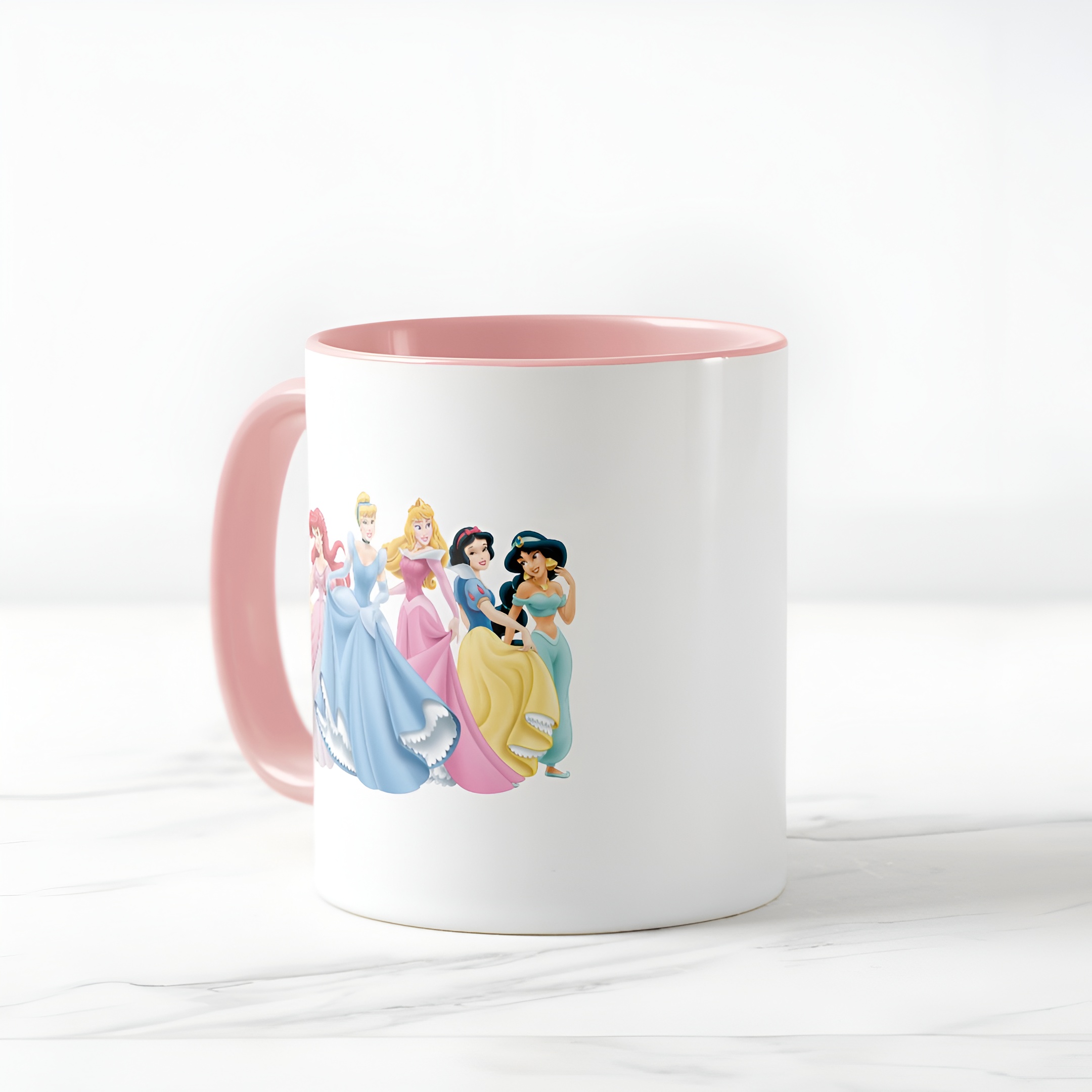 Two-Tone Princess Mug Holding Dresses Out Coffee Cup for Girls