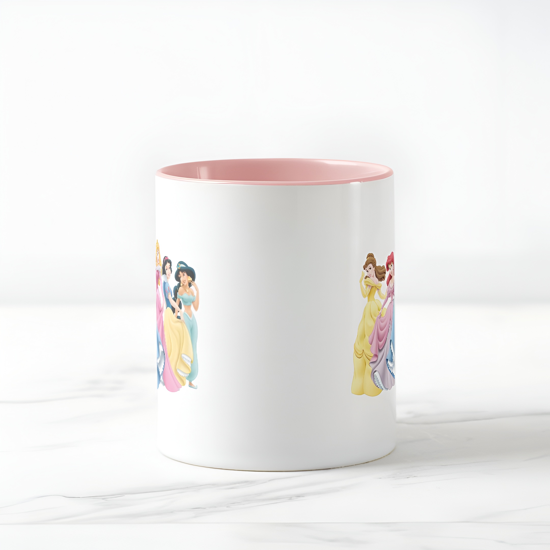 Two-Tone Princess Mug Holding Dresses Out Coffee Cup for Girls