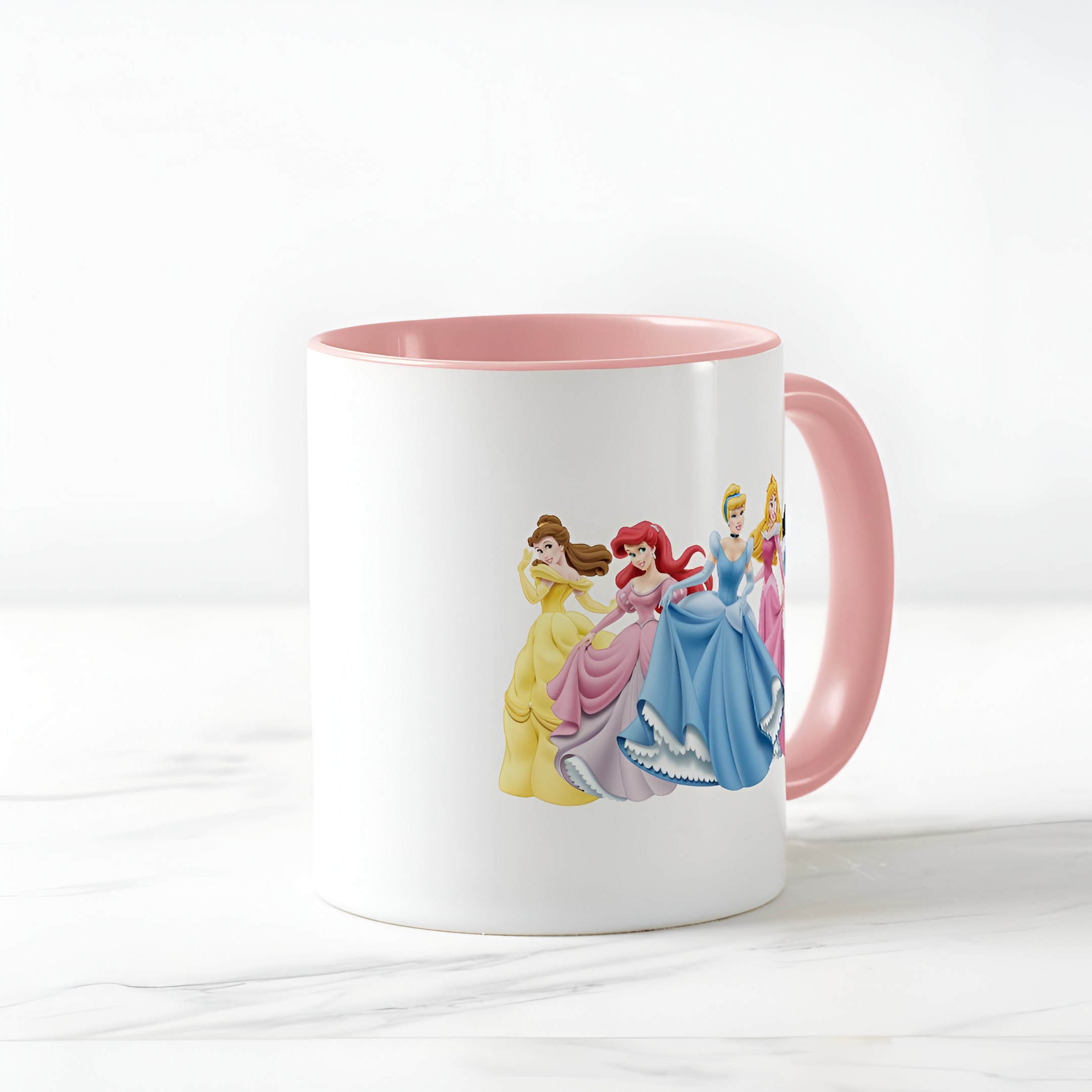 Two-Tone Princess Mug Holding Dresses Out Coffee Cup for Girls
