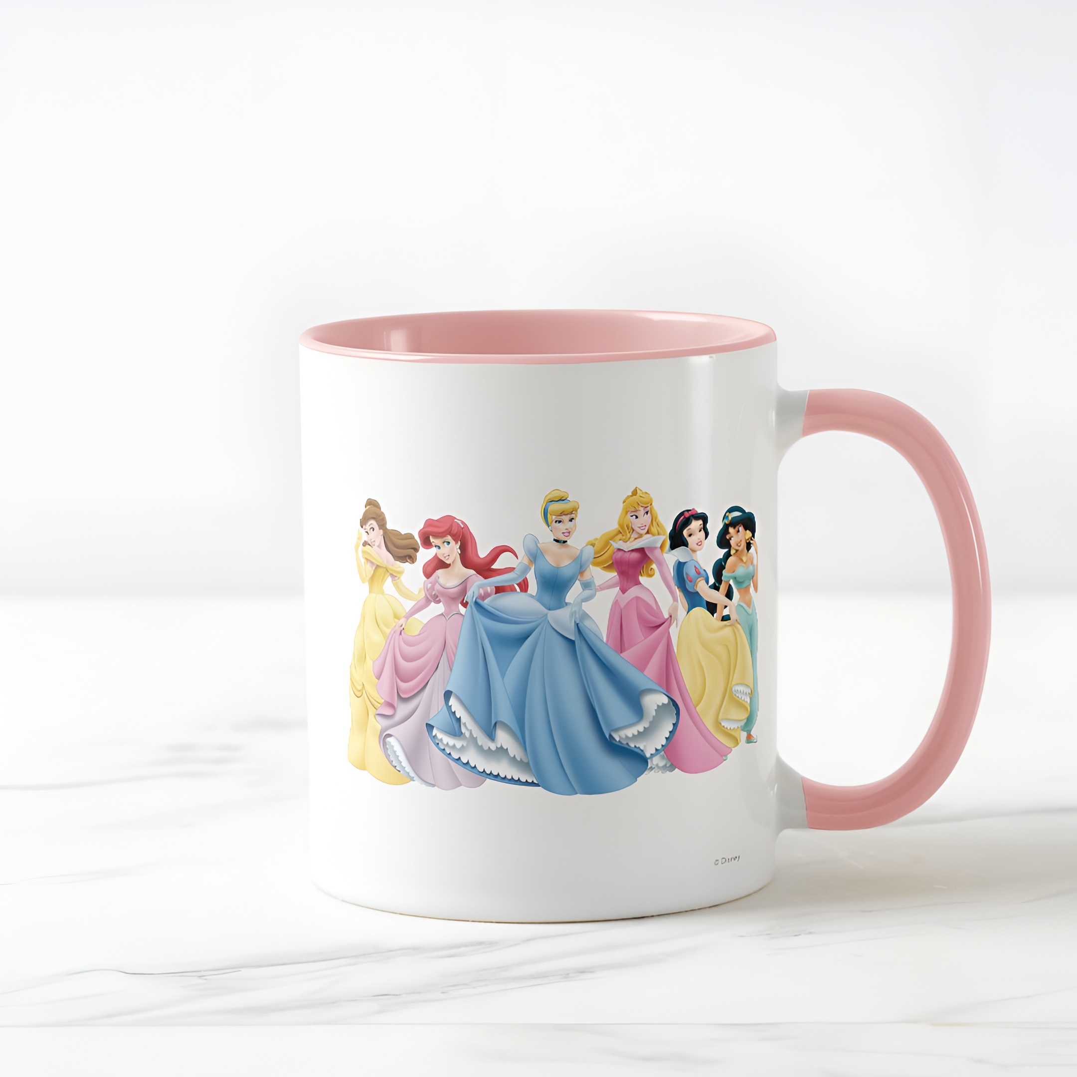 Two-Tone Princess Mug Holding Dresses Out Coffee Cup for Girls