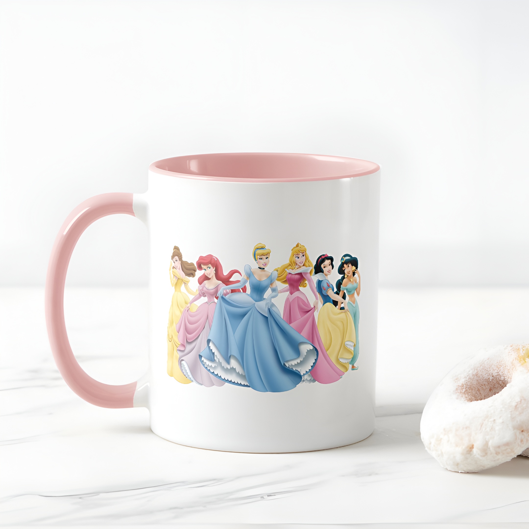 Two-Tone Princess Mug Holding Dresses Out Coffee Cup for Girls
