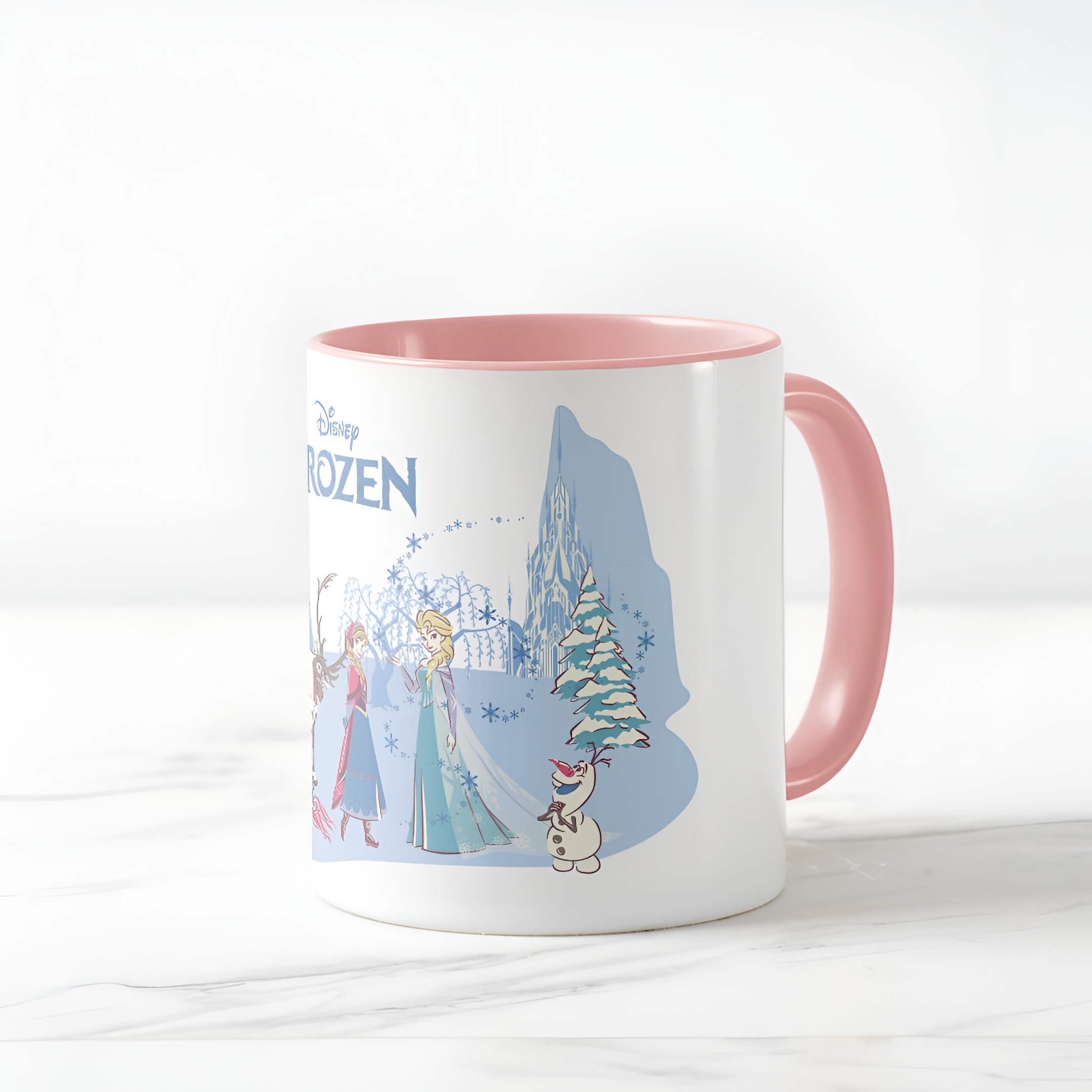 Frozen Blue Pastel Two-Tone Mug Sven Anna Elsa Olaf Ceramic Coffee Cup