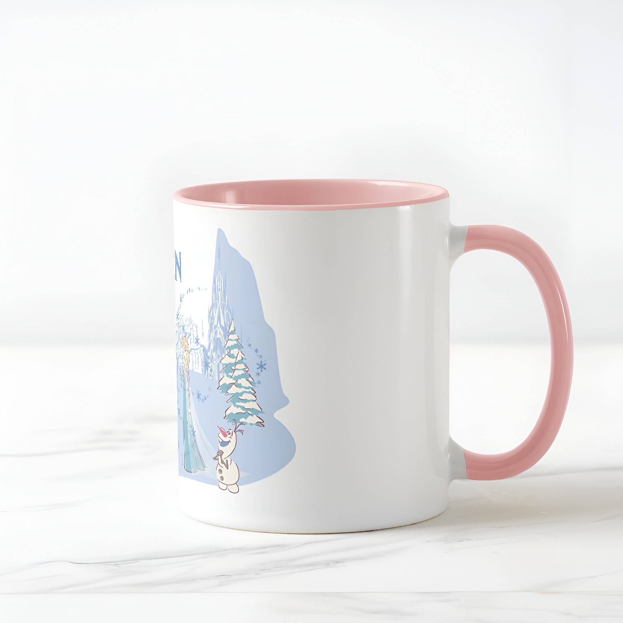Frozen Blue Pastel Two-Tone Mug Sven Anna Elsa Olaf Ceramic Coffee Cup