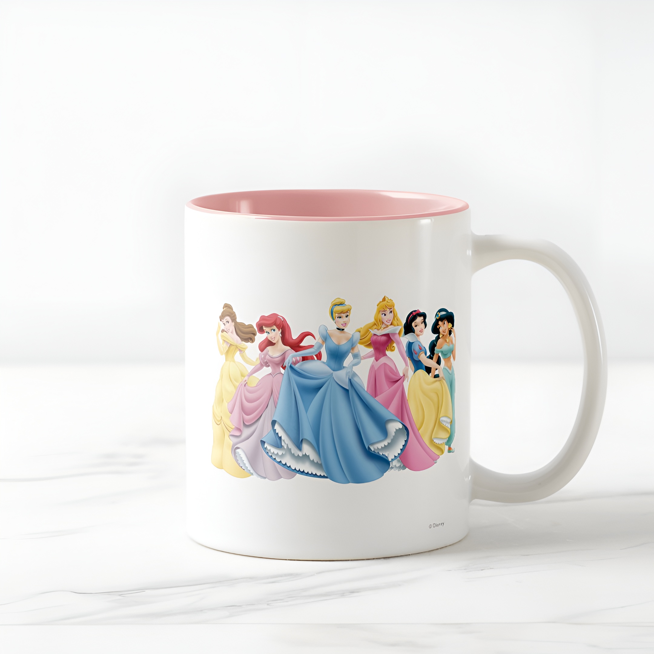 Princess Holding Dress Coffee Mug Disney Two Tone Cute Cup