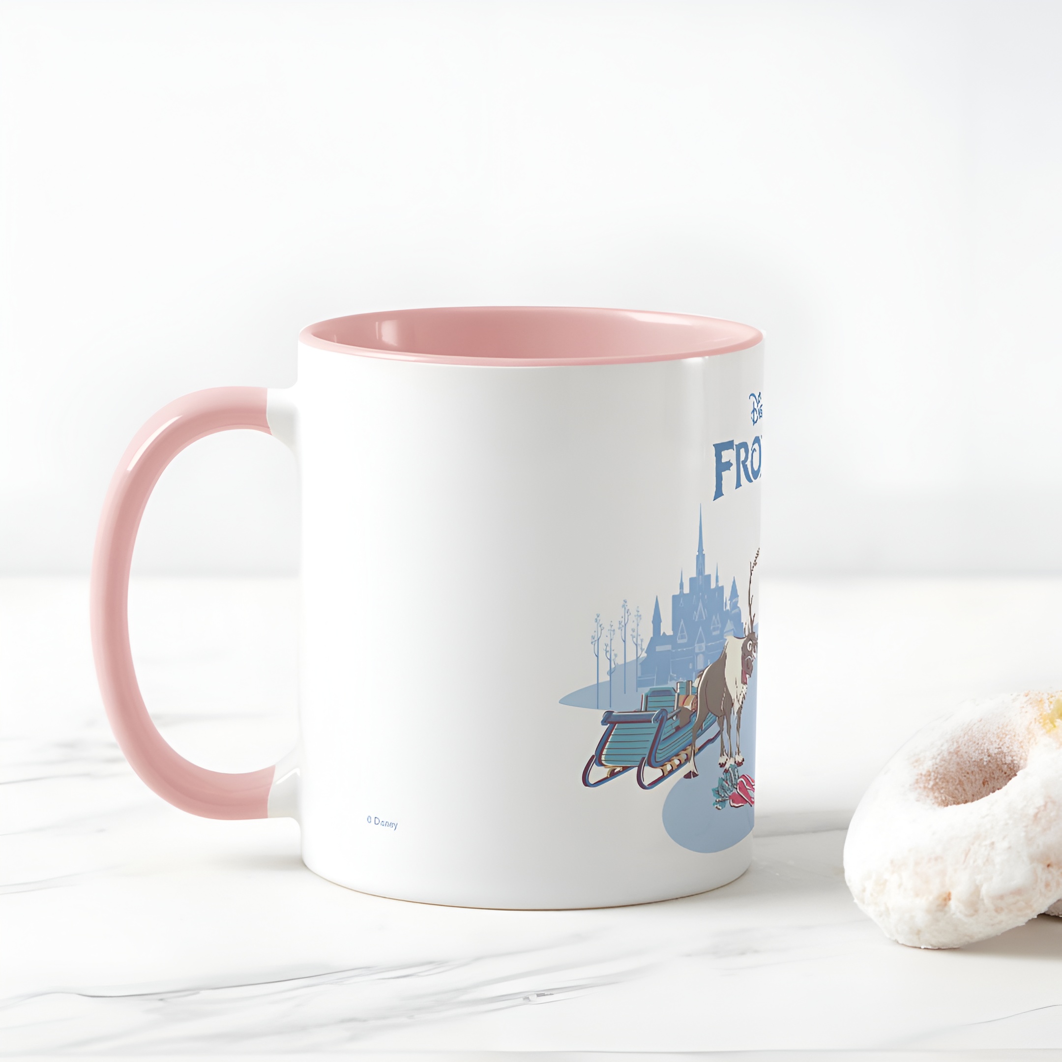 Frozen Blue Pastel Two-Tone Mug Sven Anna Elsa Olaf Ceramic Coffee Cup