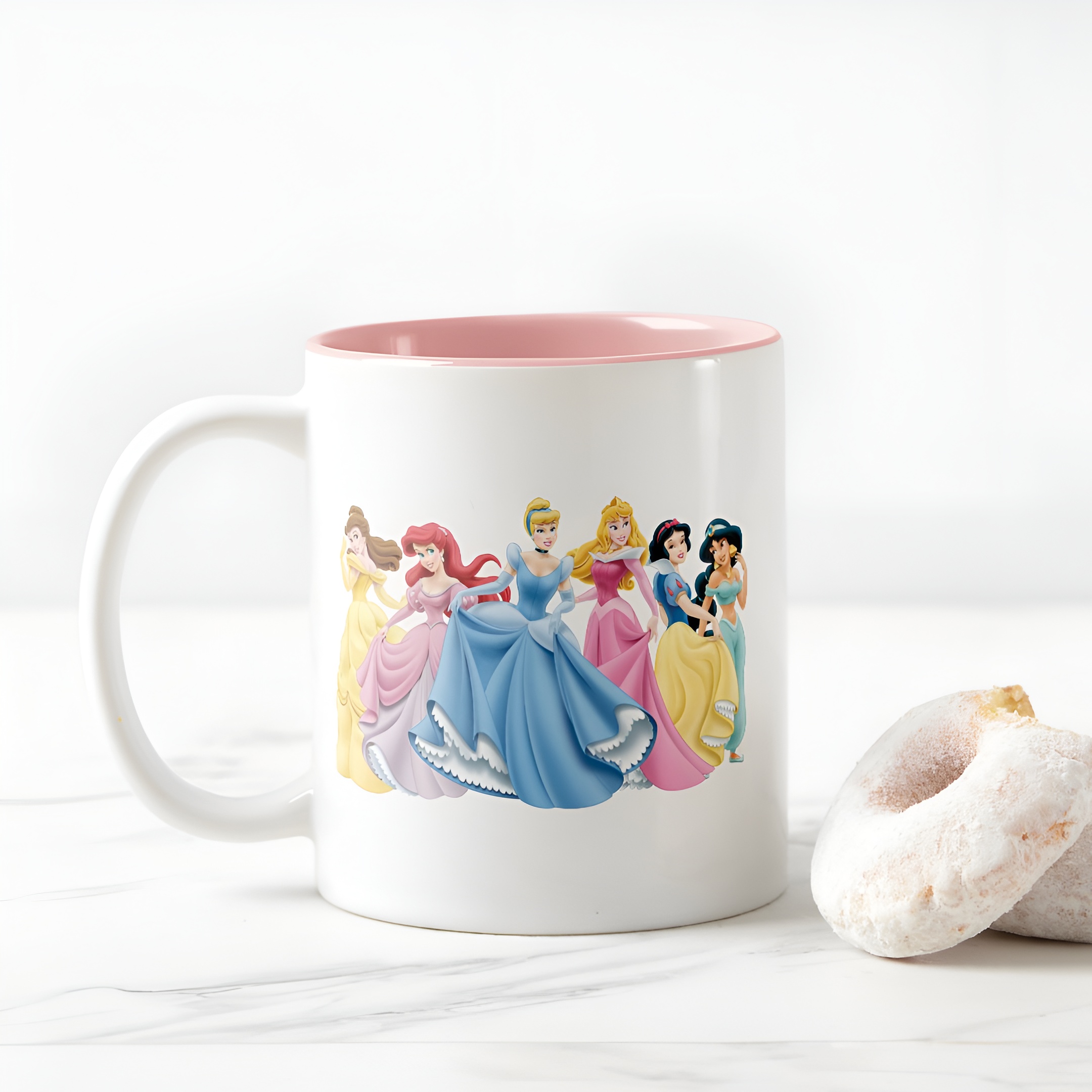 Princess Holding Dress Coffee Mug Disney Two Tone Cute Cup