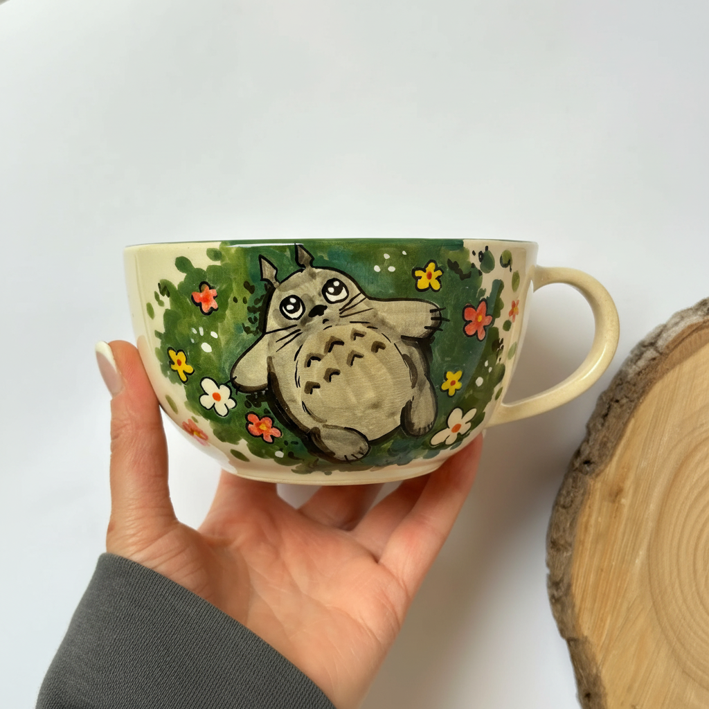 Handmade Glossy Ceramic Character Coffee Mug Cup