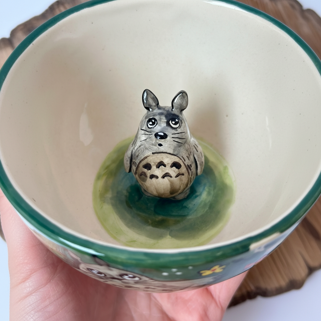 Handmade Glossy Ceramic Character Coffee Mug Cup