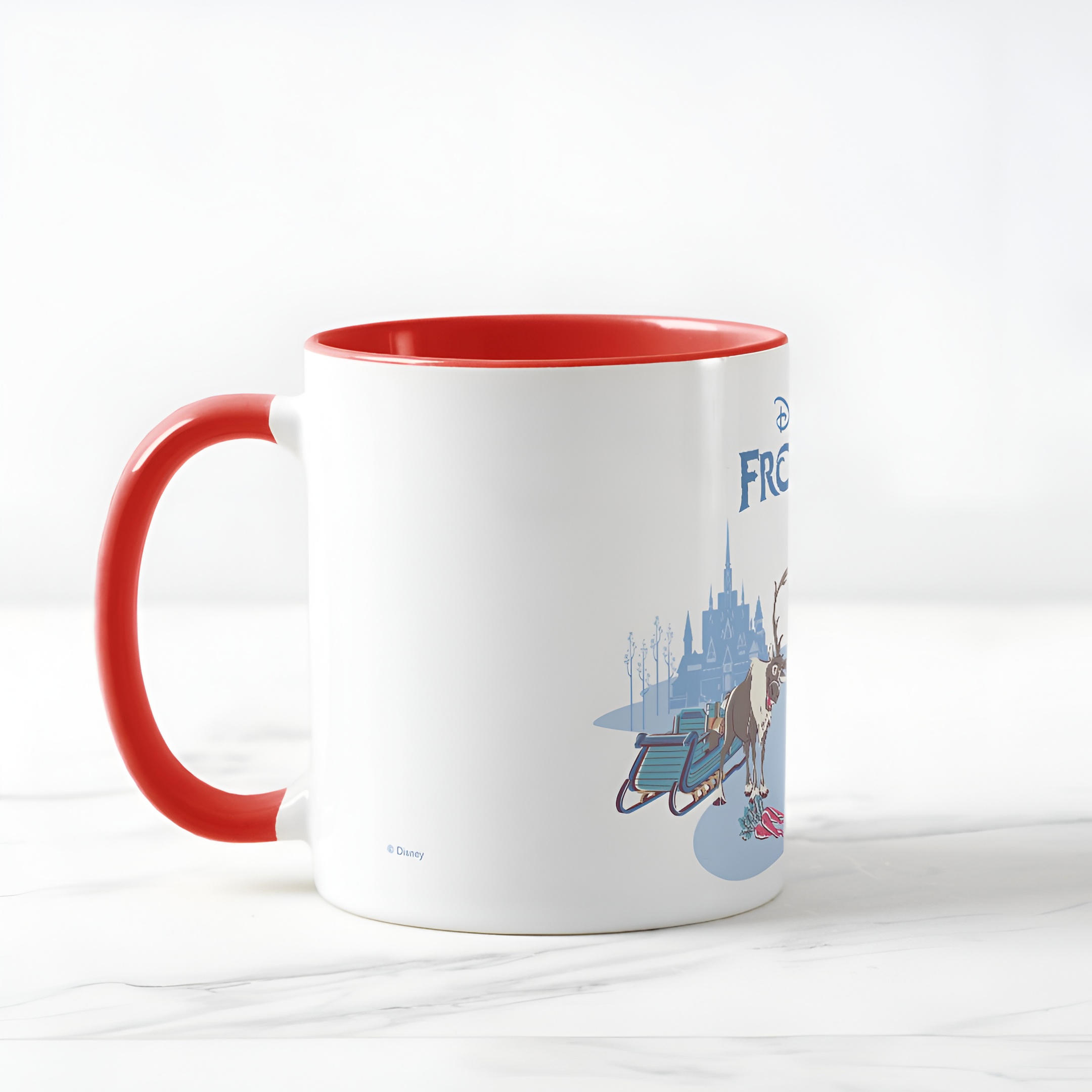 Frozen Blue Pastel Two-Tone Mug Sven Anna Elsa Olaf Ceramic Coffee Cup