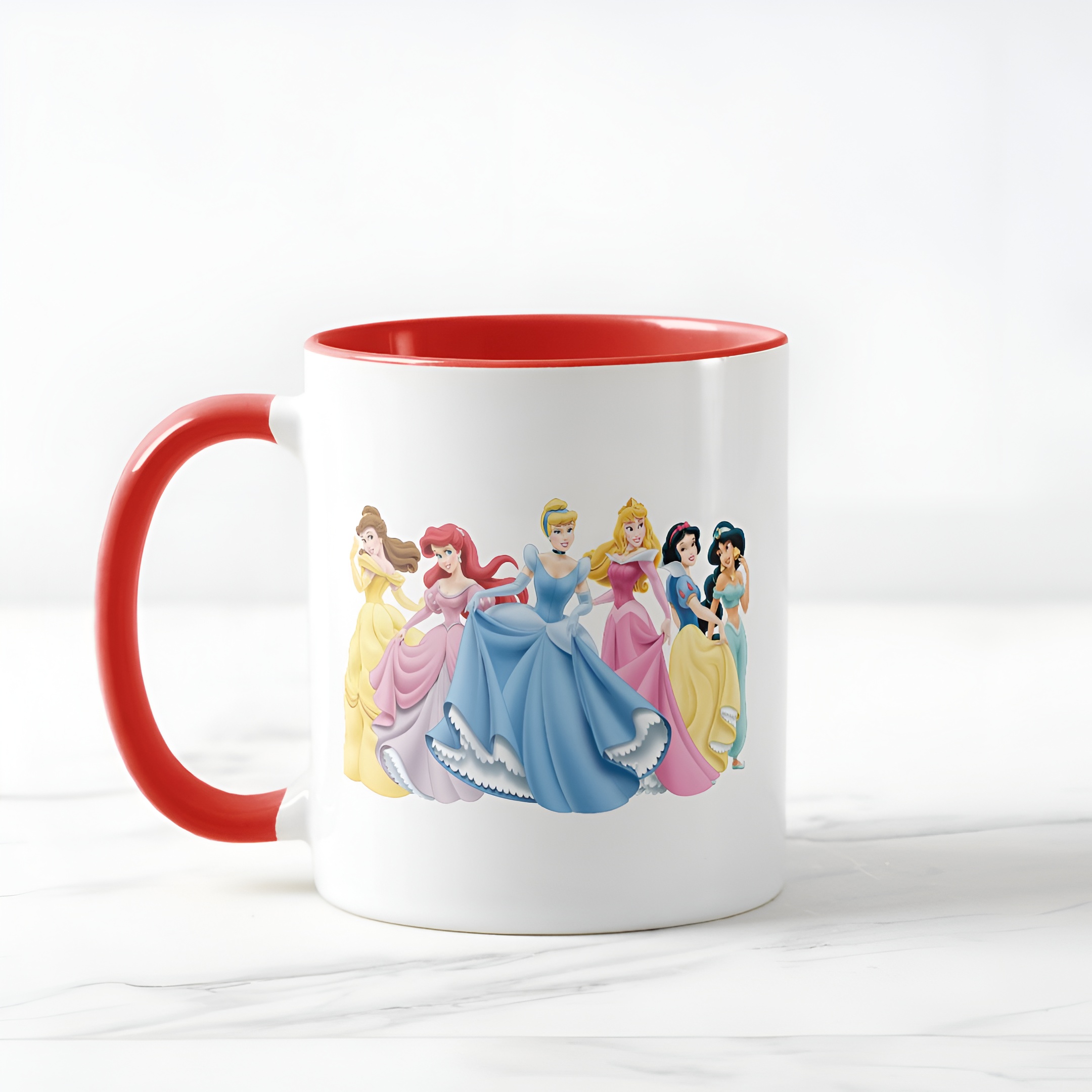 Two-Tone Princess Mug Holding Dresses Out Coffee Cup for Girls