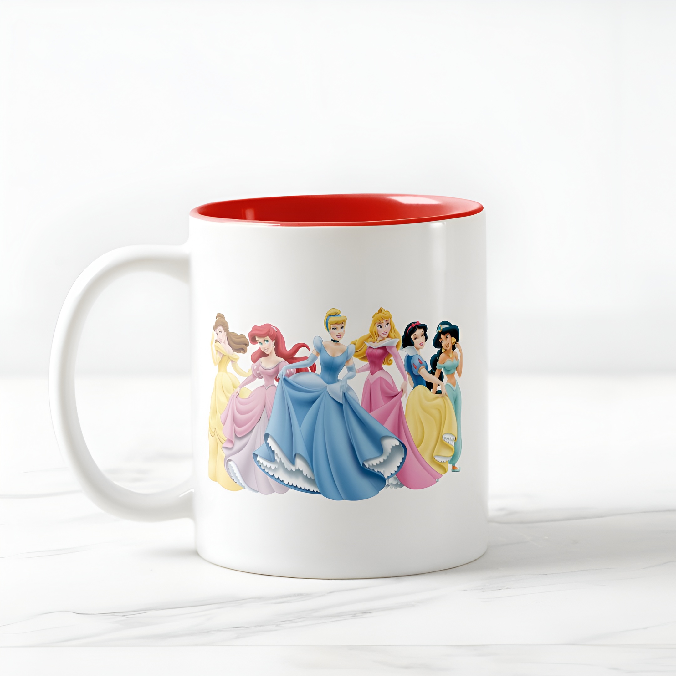Princess Holding Dress Coffee Mug Disney Two Tone Cute Cup