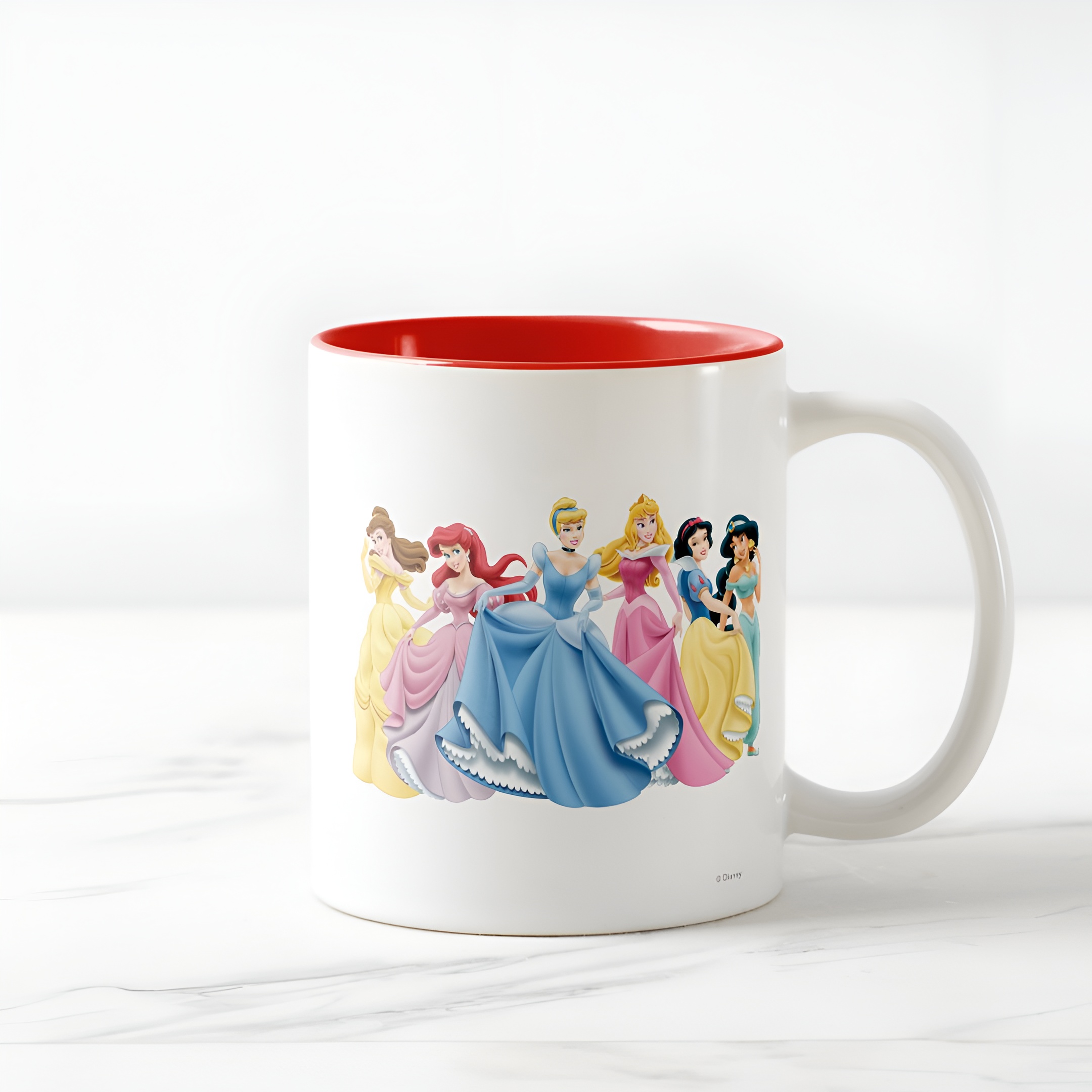 Princess Holding Dress Coffee Mug Disney Two Tone Cute Cup