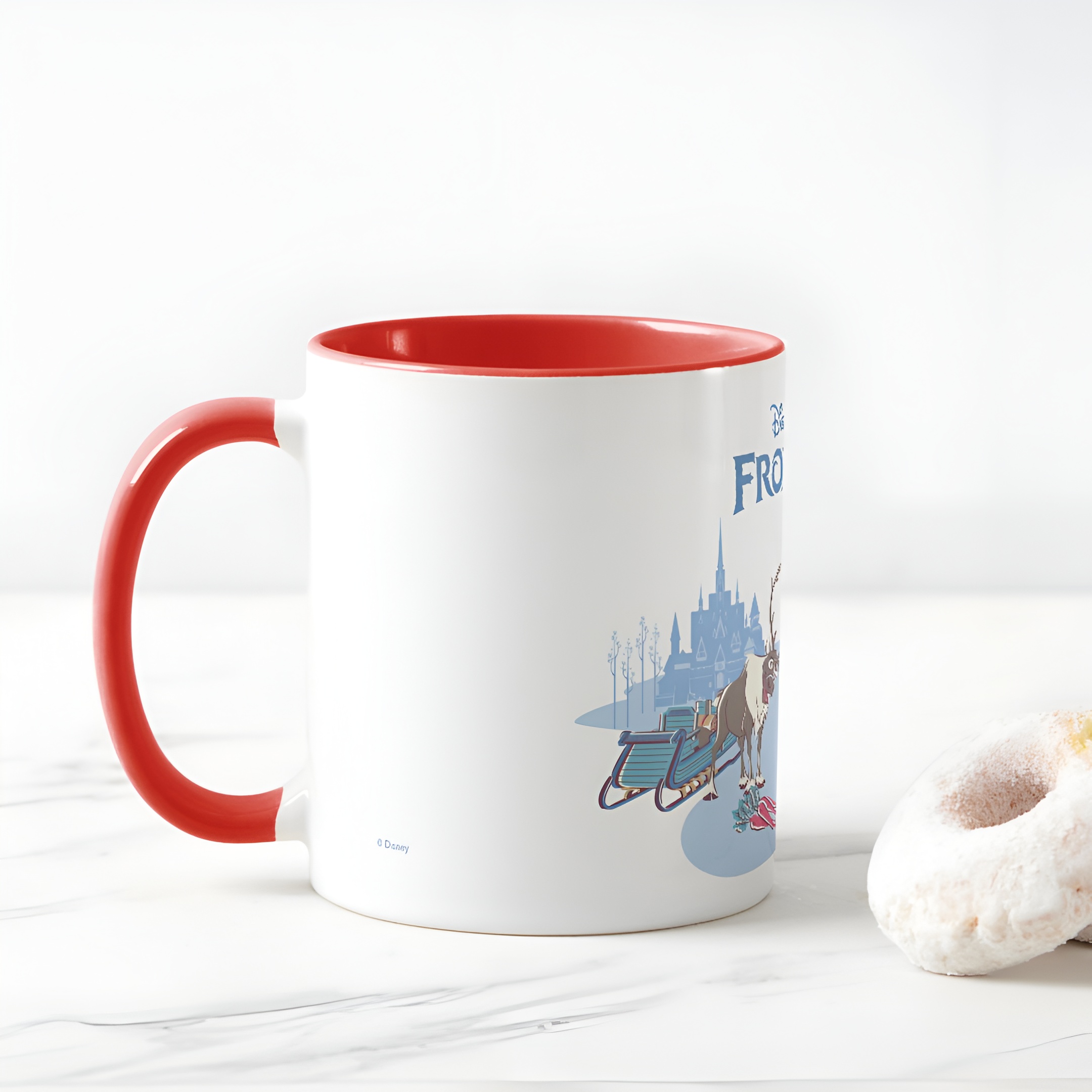 Frozen Blue Pastel Two-Tone Mug Sven Anna Elsa Olaf Ceramic Coffee Cup