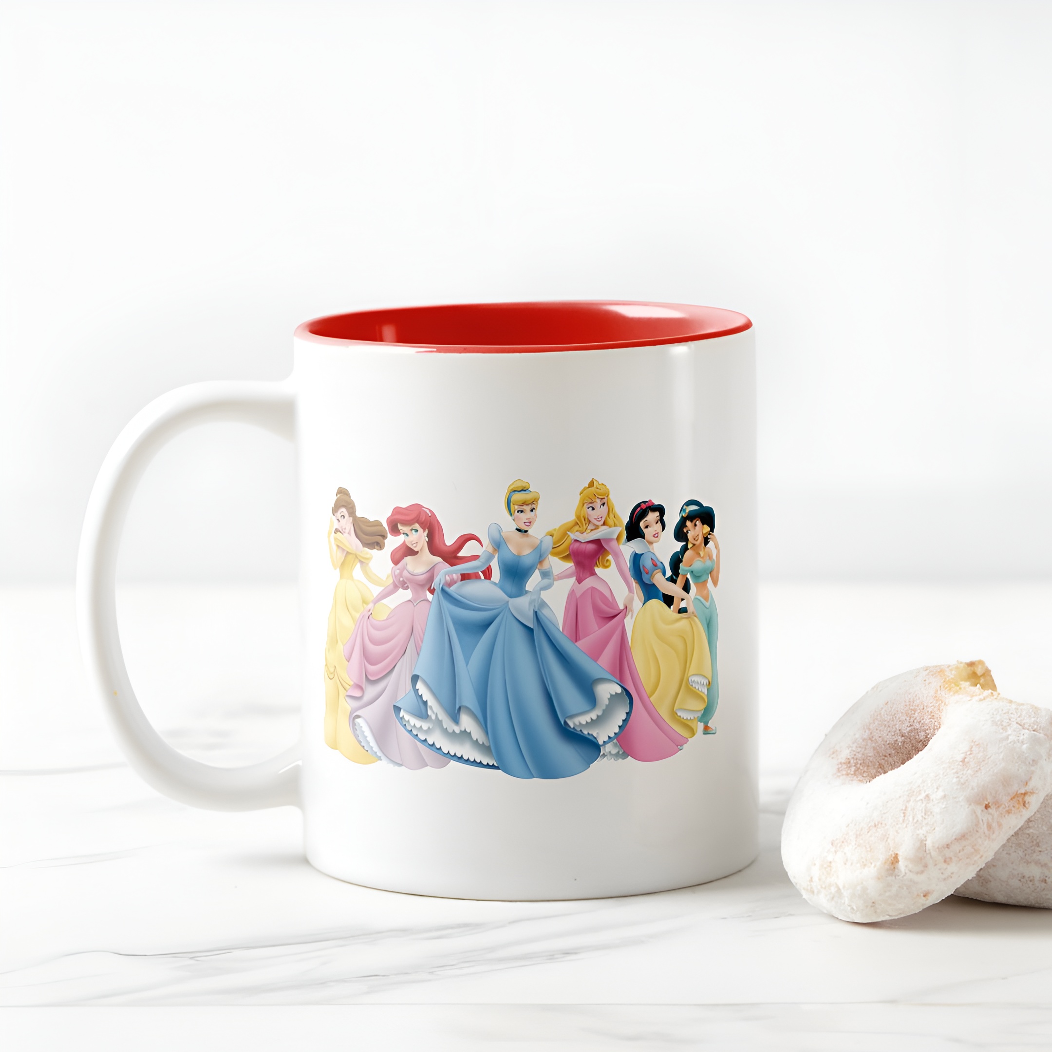 Princess Holding Dress Coffee Mug Disney Two Tone Cute Cup