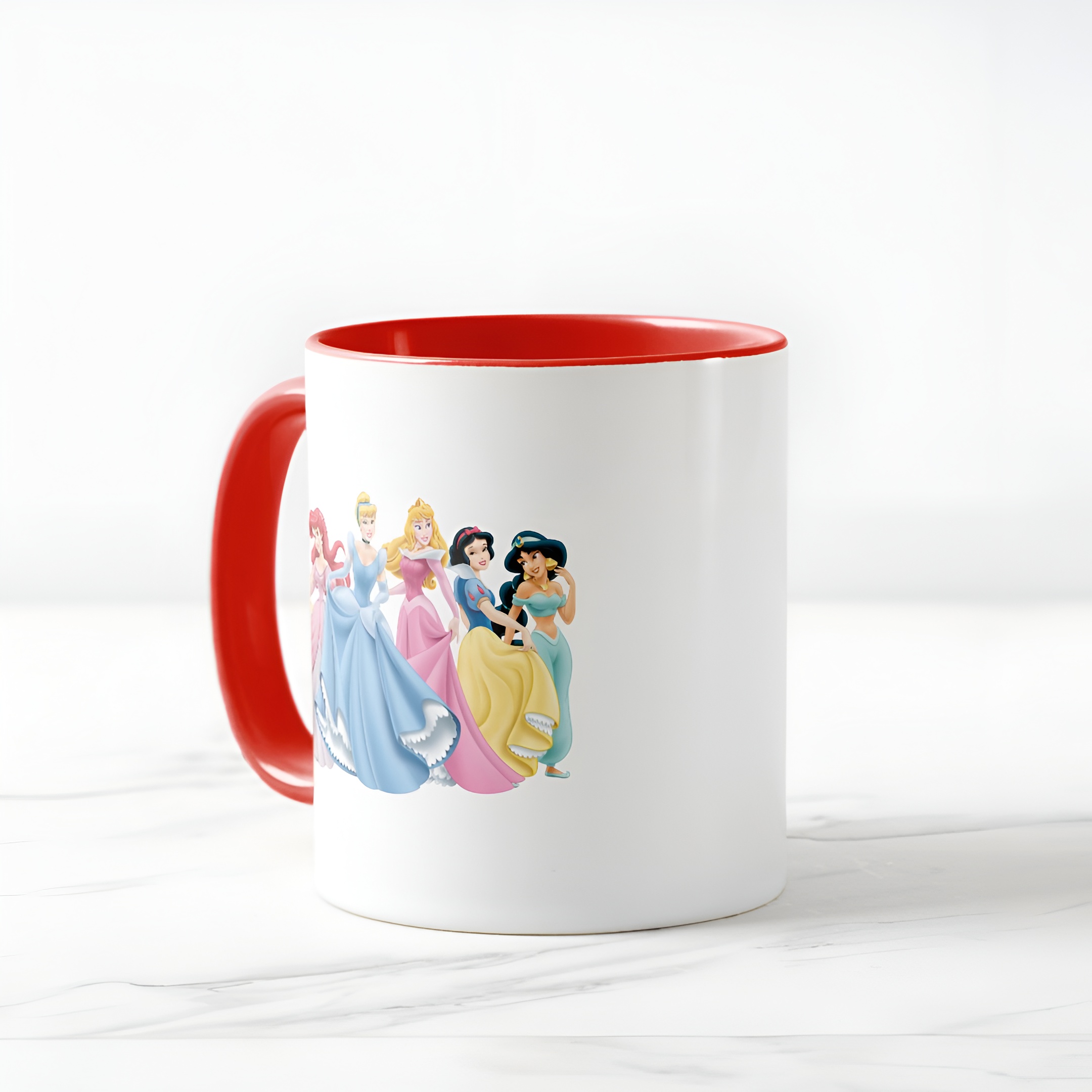 Two-Tone Princess Mug Holding Dresses Out Coffee Cup for Girls