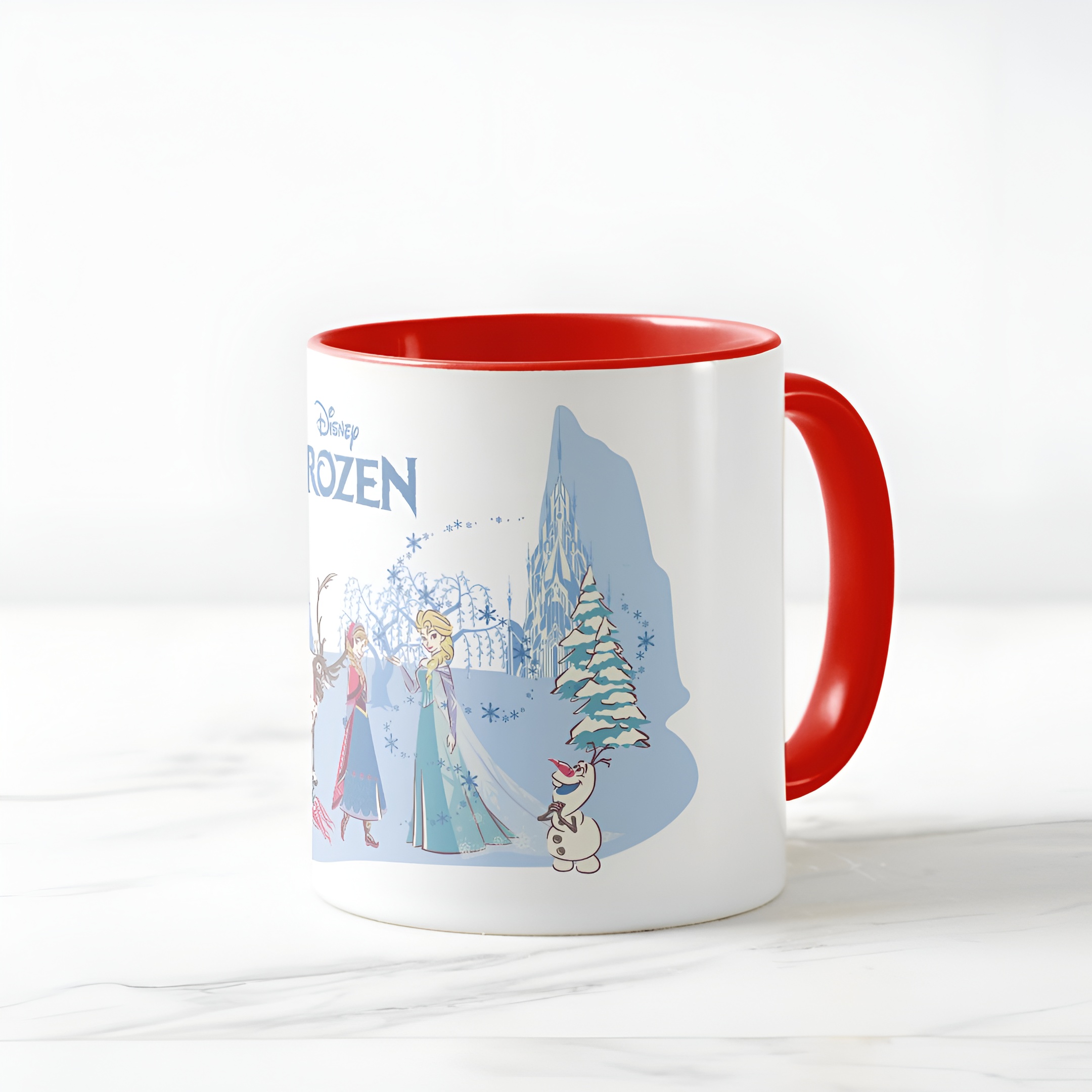 Frozen Blue Pastel Two-Tone Mug Sven Anna Elsa Olaf Ceramic Coffee Cup