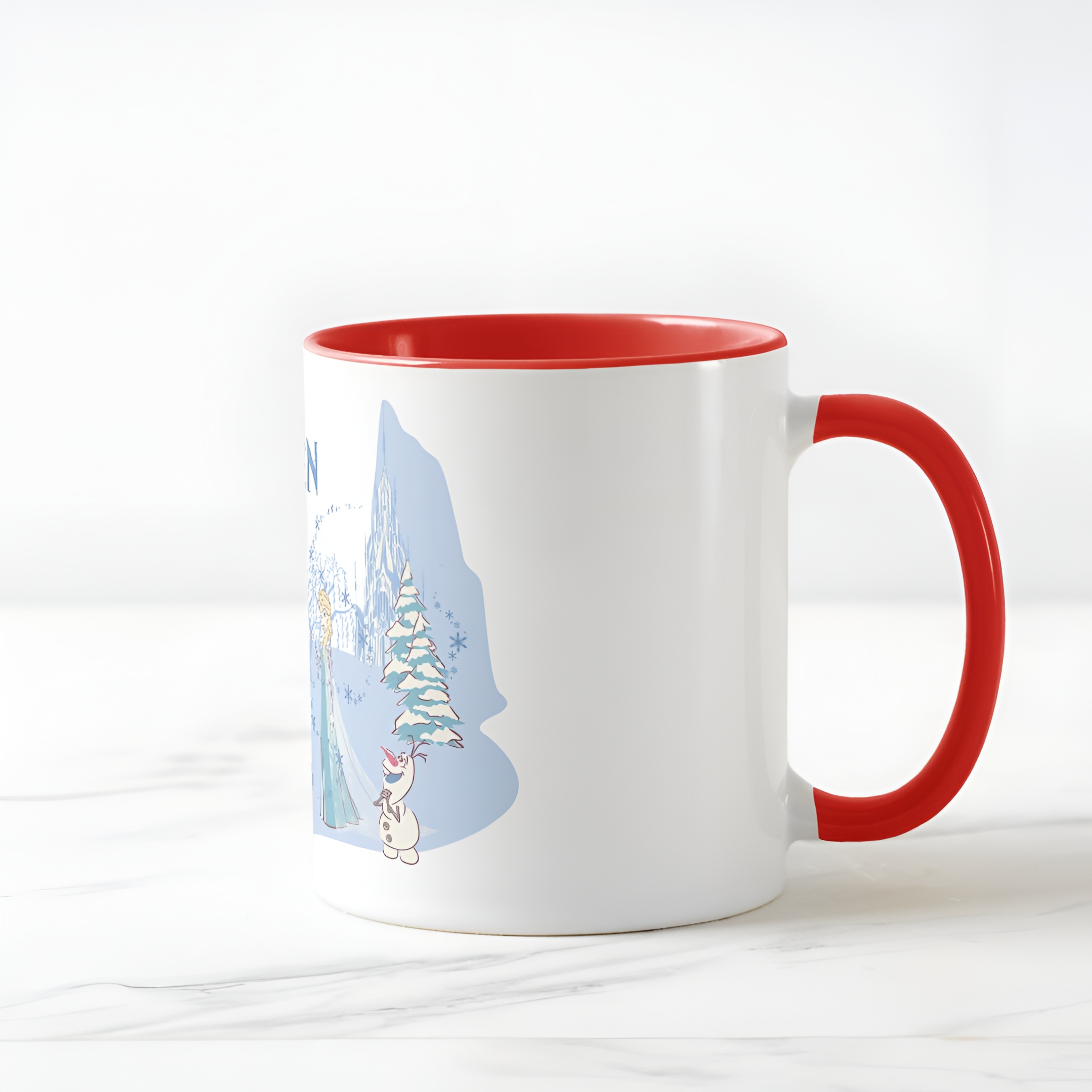 Frozen Blue Pastel Two-Tone Mug Sven Anna Elsa Olaf Ceramic Coffee Cup