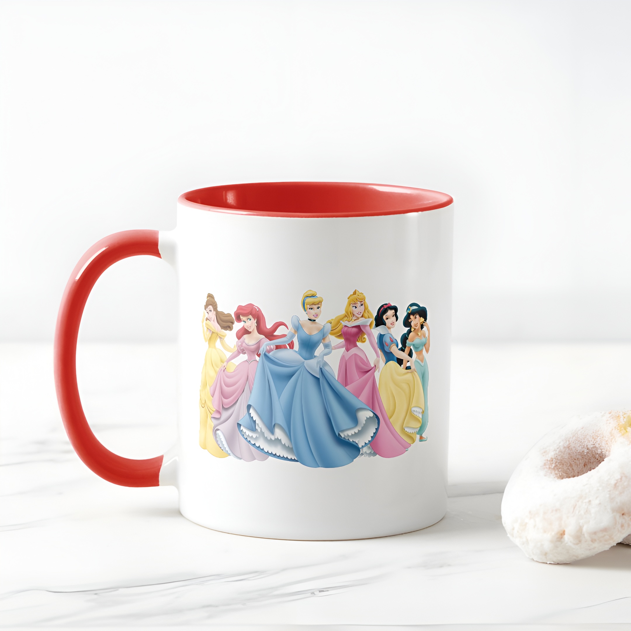 Two-Tone Princess Mug Holding Dresses Out Coffee Cup for Girls