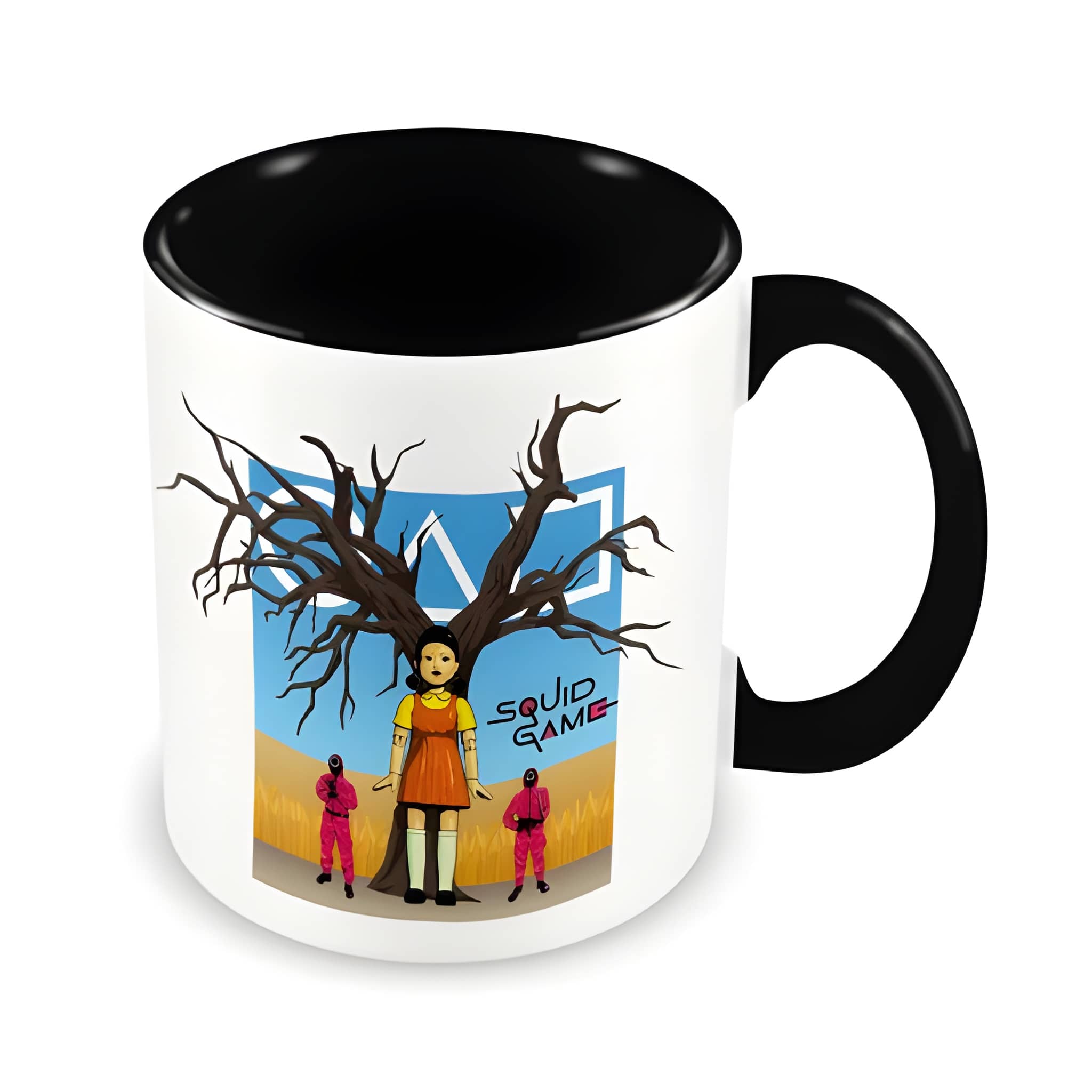 Red Light, Green Light Coloured Inner and Handle Ceramic Mug (