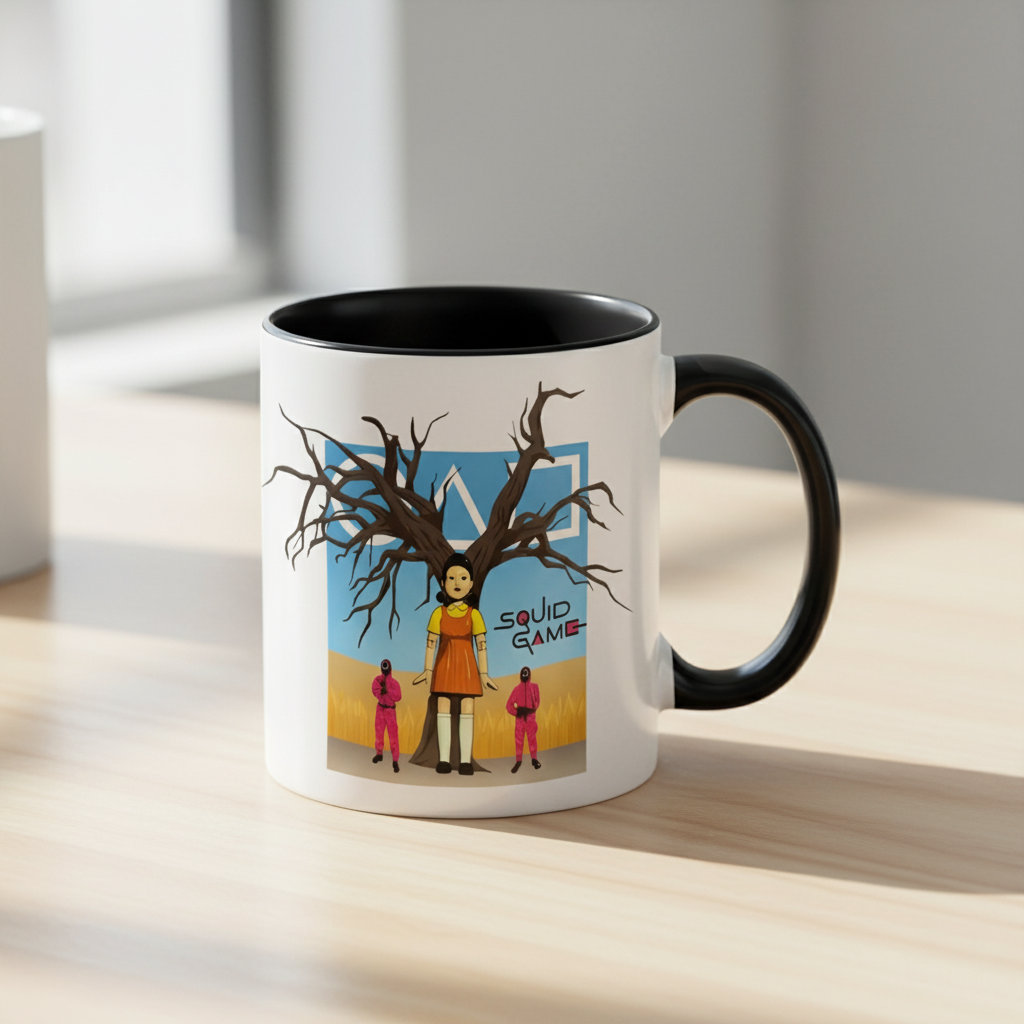 Red Light, Green Light Coloured Inner and Handle Ceramic Mug (