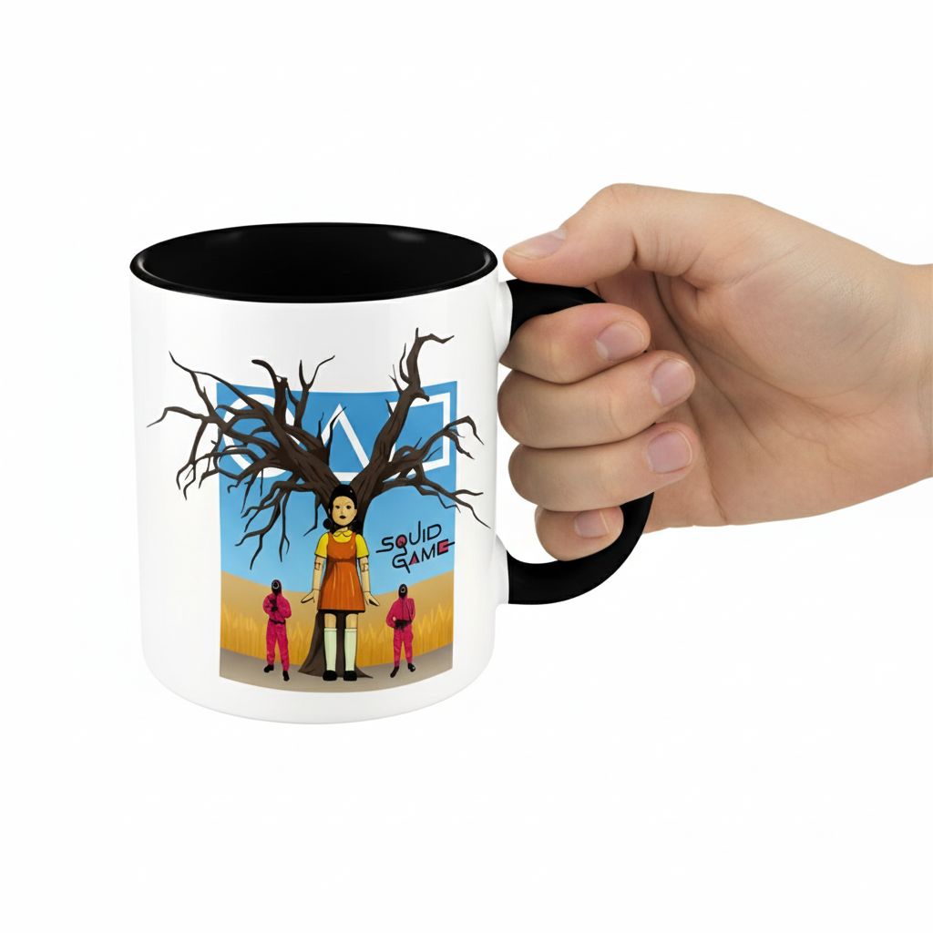 Red Light, Green Light Coloured Inner and Handle Ceramic Mug (