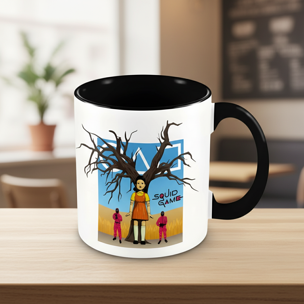 Red Light, Green Light Coloured Inner and Handle Ceramic Mug (