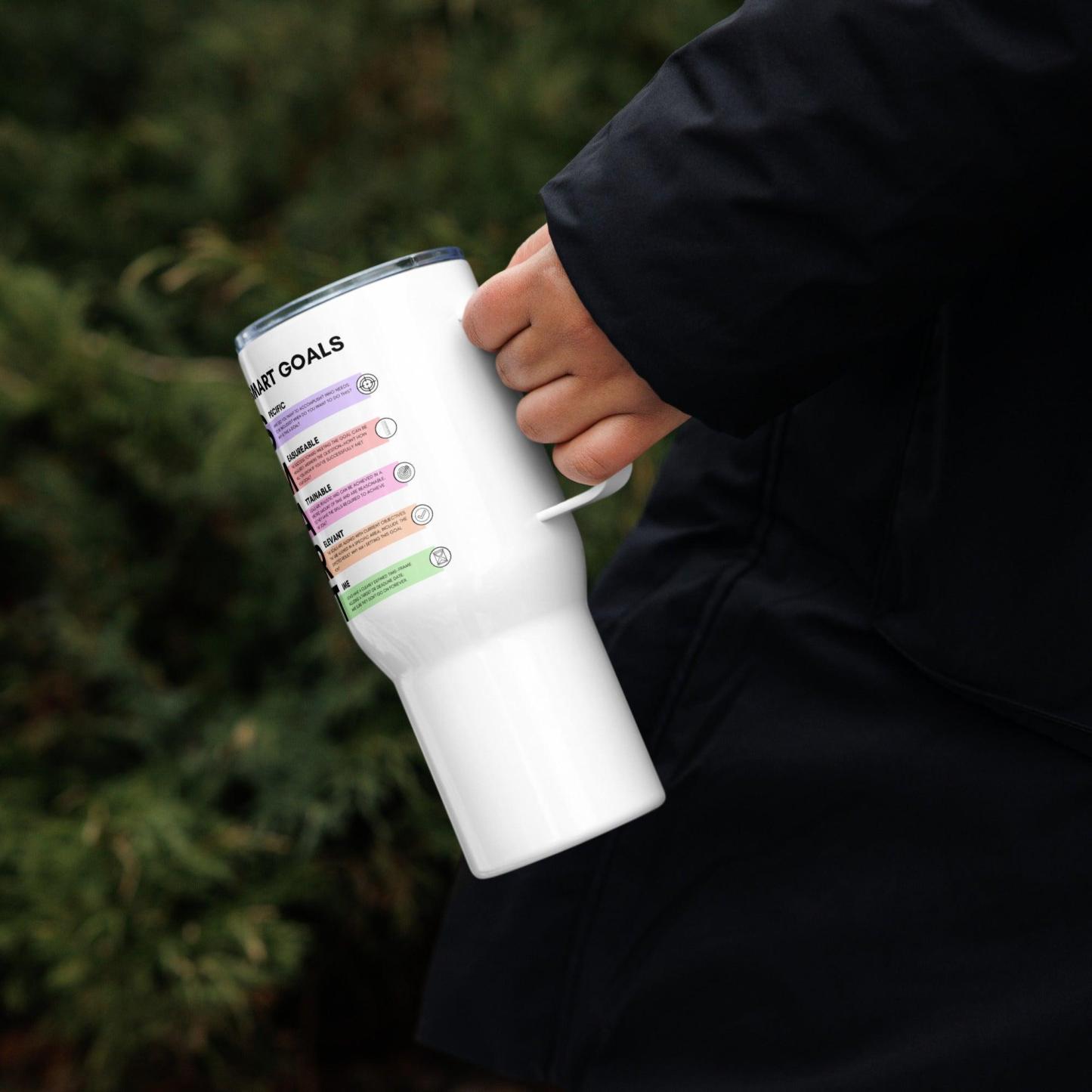 SMART Goals Printed Travel Mugs With Motivational Design - Inspire Cups