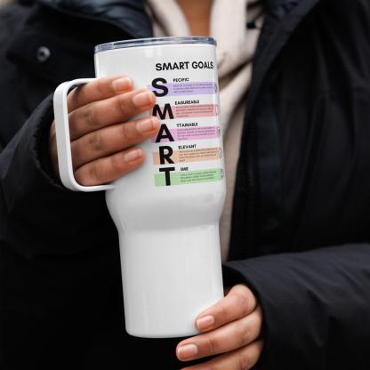 SMART Goals Printed Travel Mugs With Motivational Design - Inspire Cups