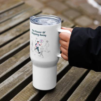 Stepping Away Printed Travel Mugs With Spill-Proof Lid - Inspire Cups