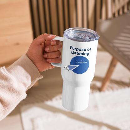 Listening Mug – Printed Travel Cup with Pie Chart Design - Inspire Cups