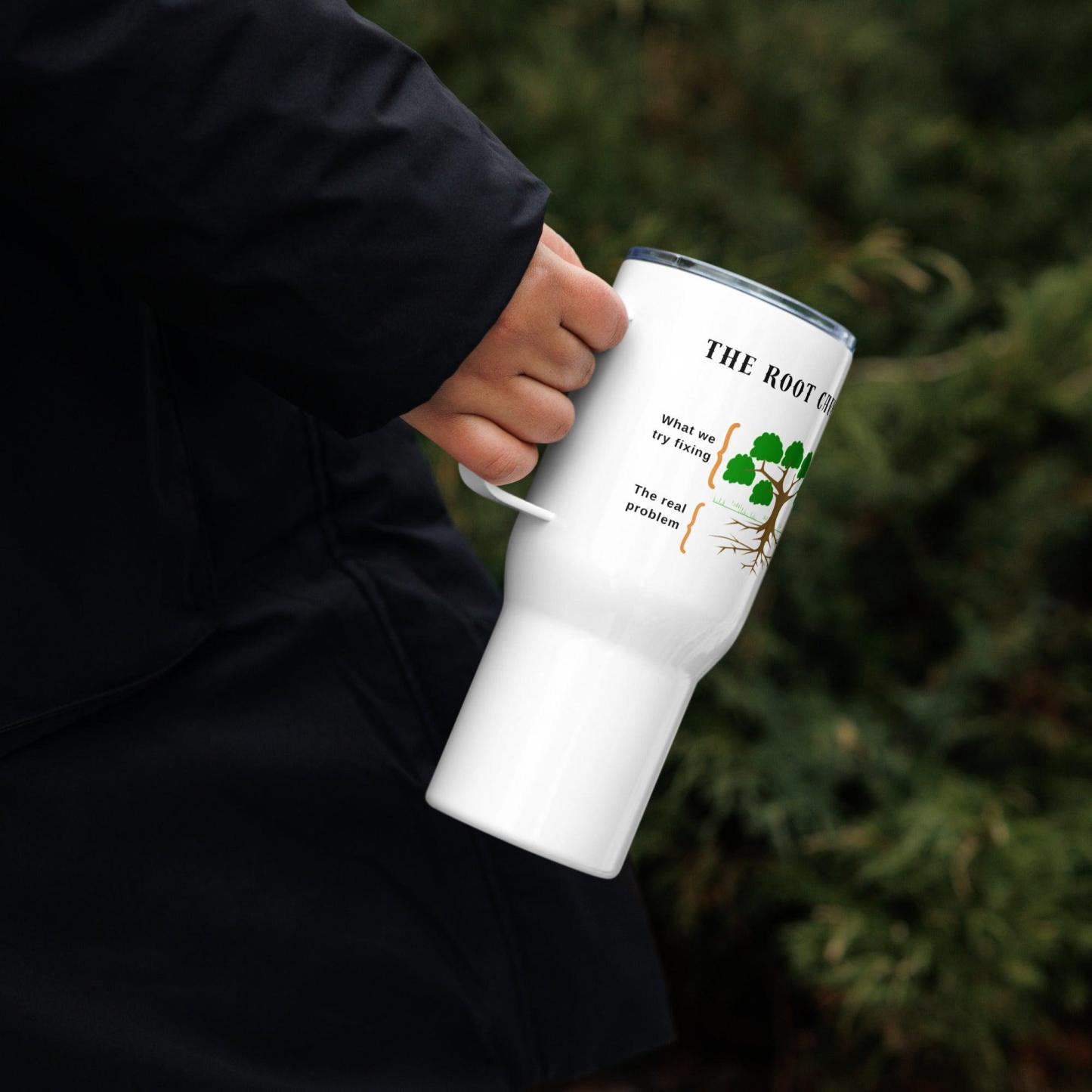 Root Cause Printed Travel Mugs With Insightful Design - Inspire Cups