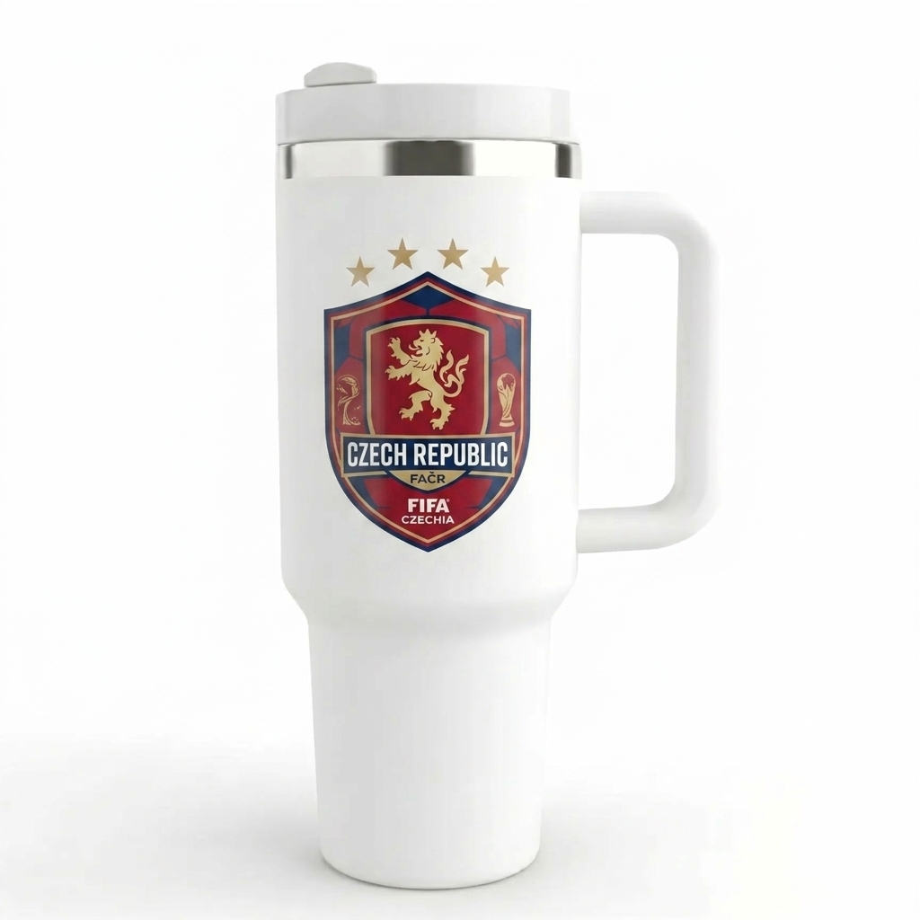 FIFA 2026 Czech Republic Soccer Sports Themed 40oz Tumbler With Straw And Lid