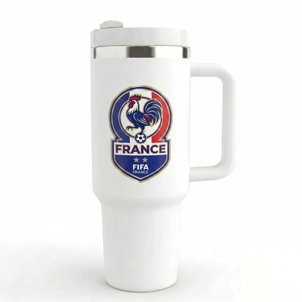 FIFA 2026 France Soccer Sports Themed 40oz Tumbler With Straw And Lid