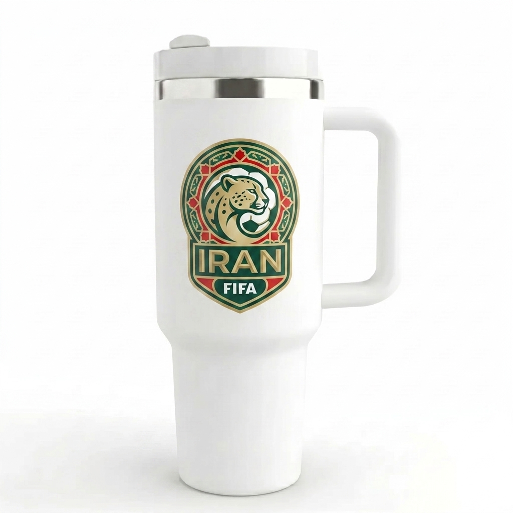FIFA 2026 Iran Soccer Sports Themed 40oz Tumbler With Straw And Lid