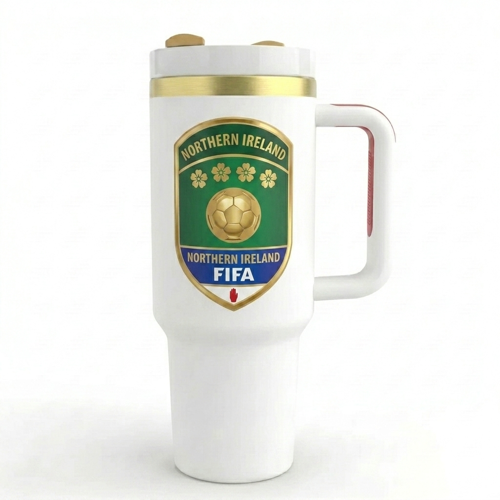 FIFA 2026 Northern Ireland Soccer Sports Themed 40oz Tumbler With Straw And Lid