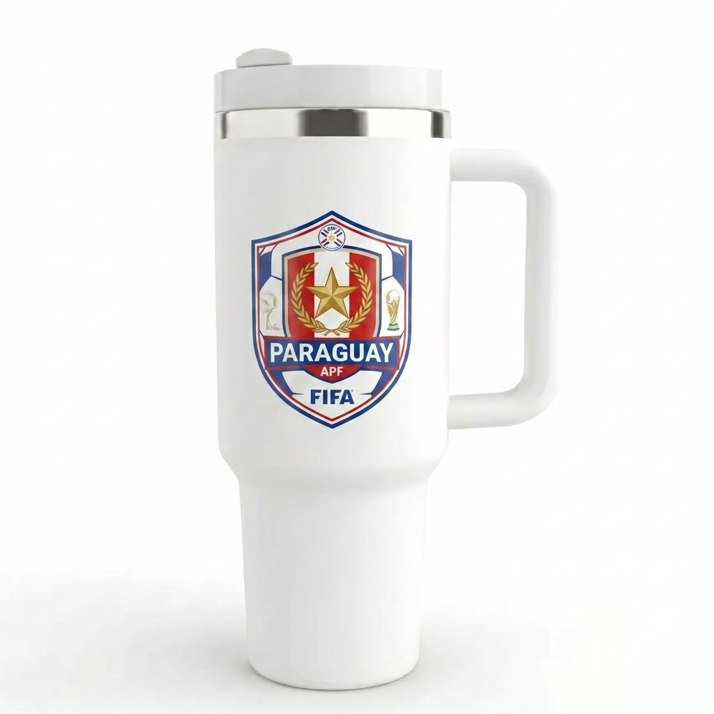 FIFA 2026 Paraguay Soccer Sports Themed 40oz Tumbler With Straw And Lid