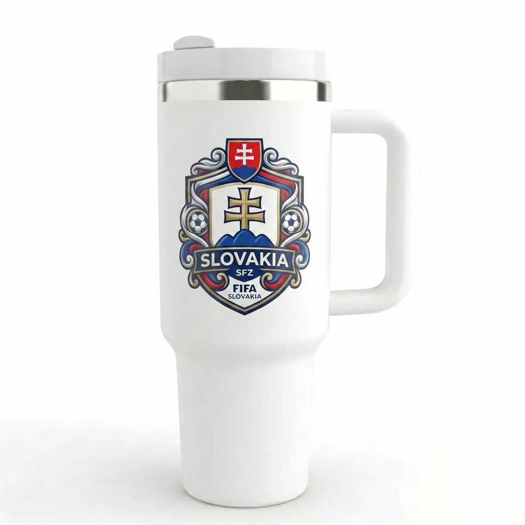 FIFA 2026 Slovakia Soccer Sports Themed 40oz Tumbler With Straw And Lid