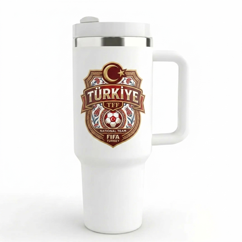 FIFA 2026 Turkey Soccer Sports Themed 40oz Tumbler With Straw And Lid