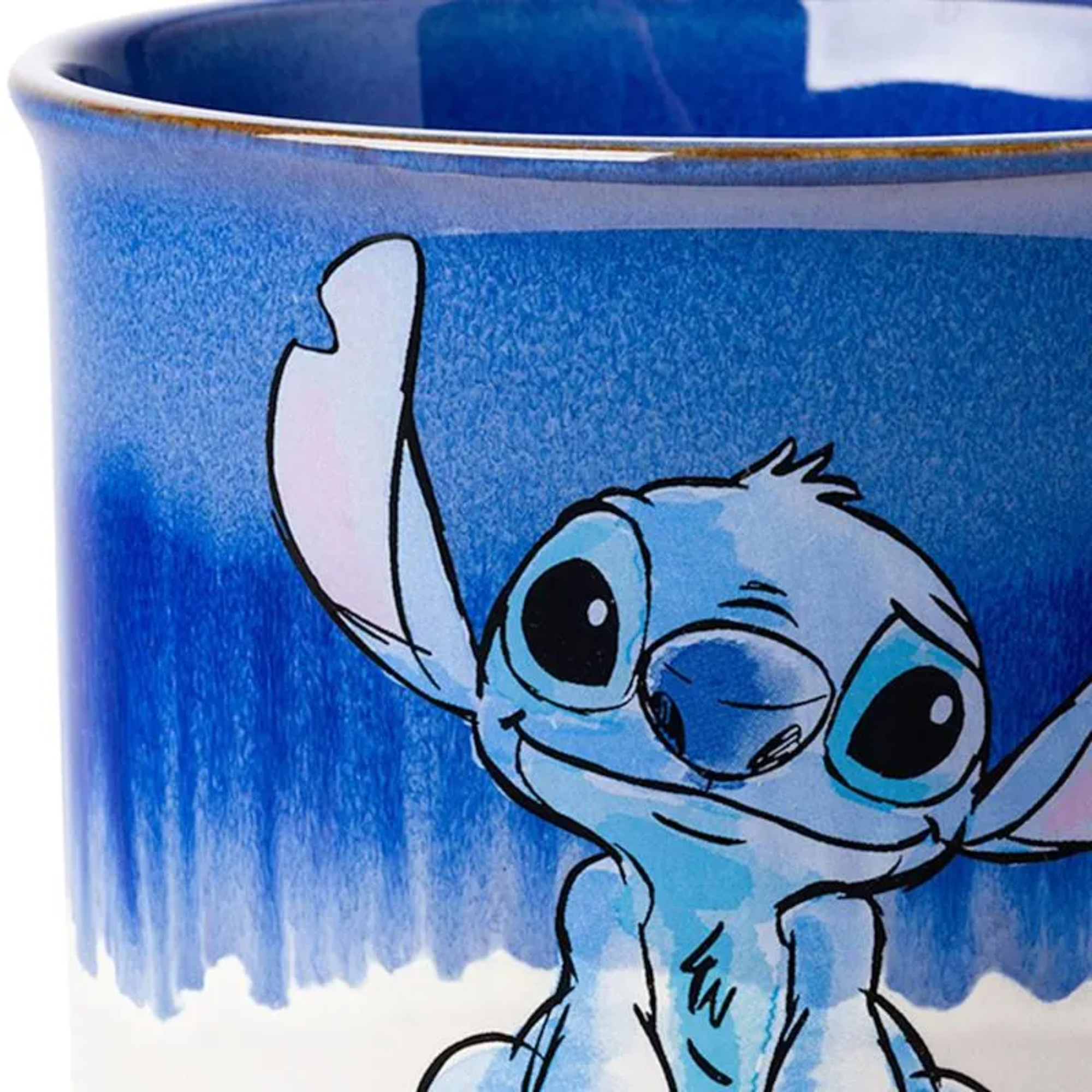 Stitch Ceramic Mug With Sketch Artwork And Glossy Finish
