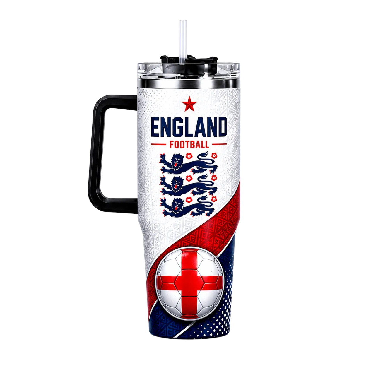 FIFA 2026 England Football Sports All Over Printed 40oz Tumbler With Straw And Lid