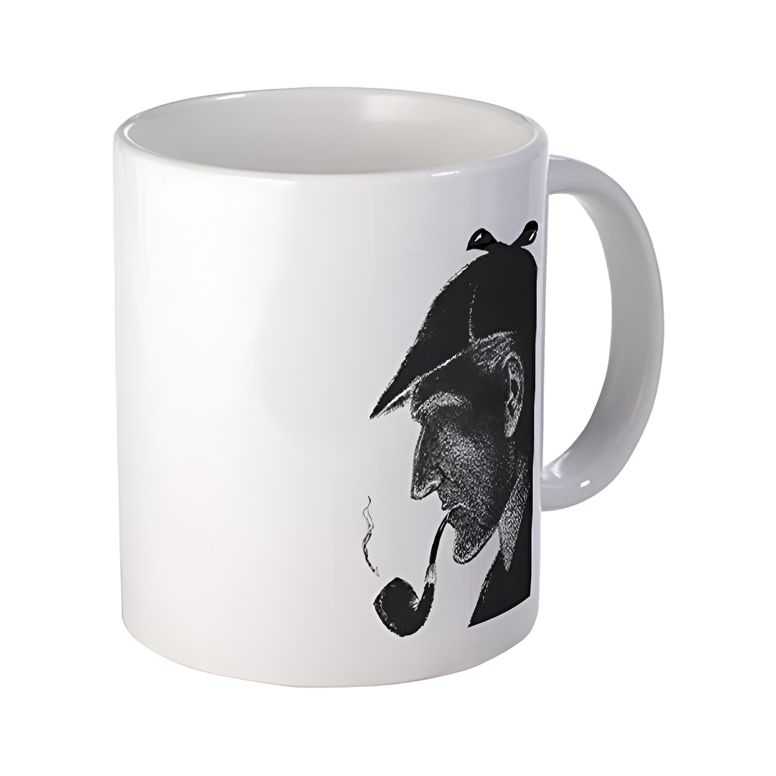 Sherlock Holmes Profile Silhouette Ceramic Coffee Mug