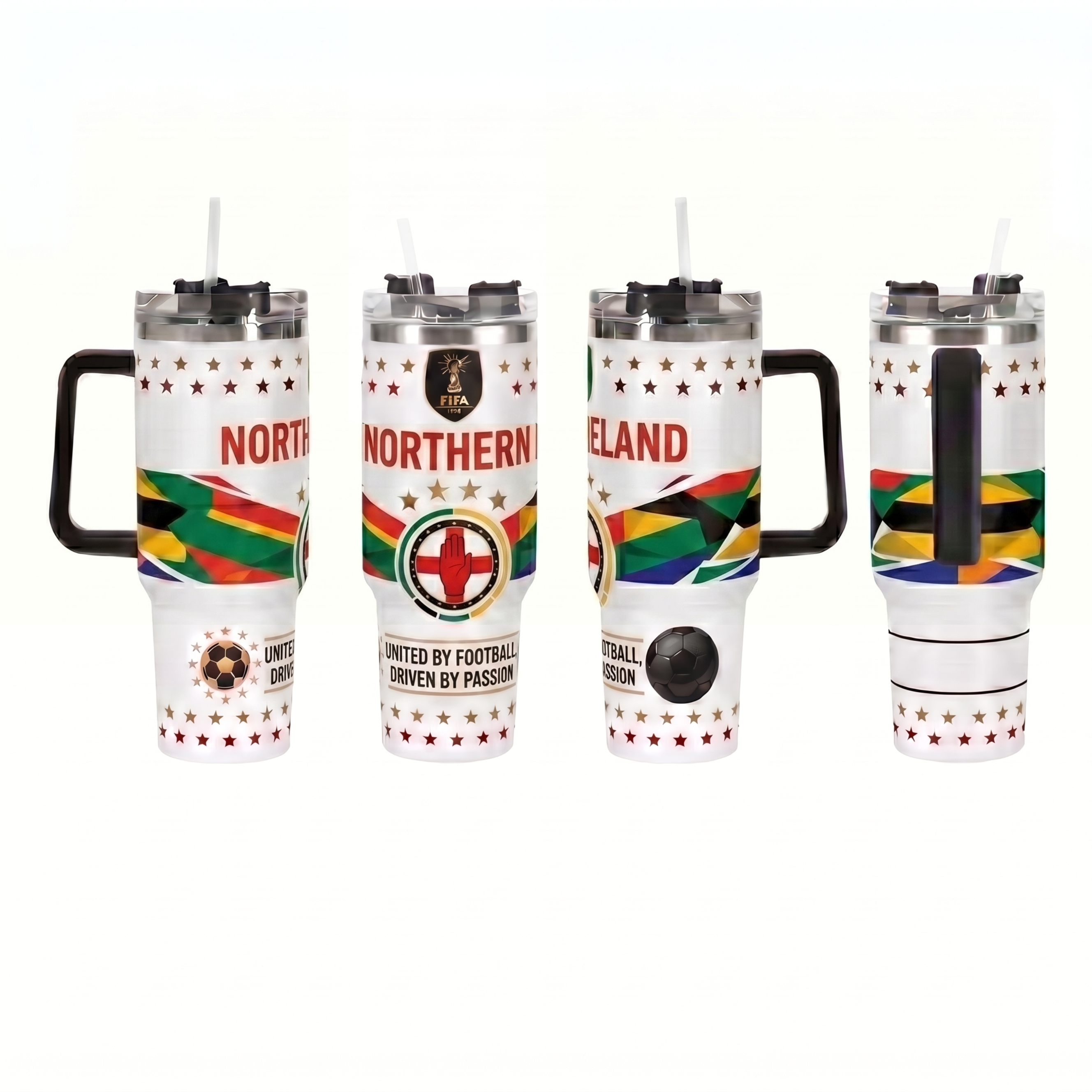 FIFA 2026 Northern Ireland Soccer Sports Themed 40oz Tumbler With Straw And Lid