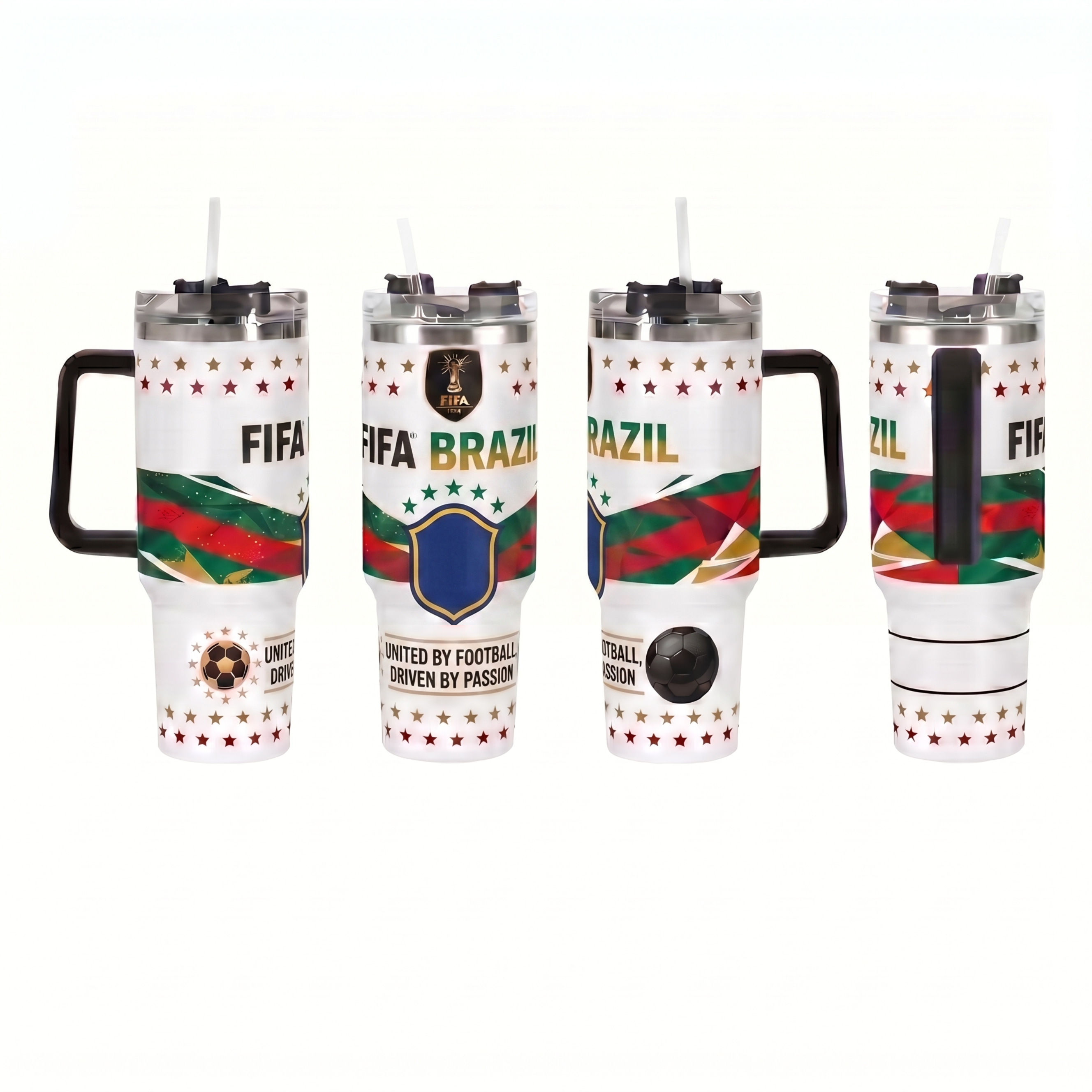 FIFA 2026 Brazil Soccer Sports Themed 40oz Tumbler With Straw And Lid