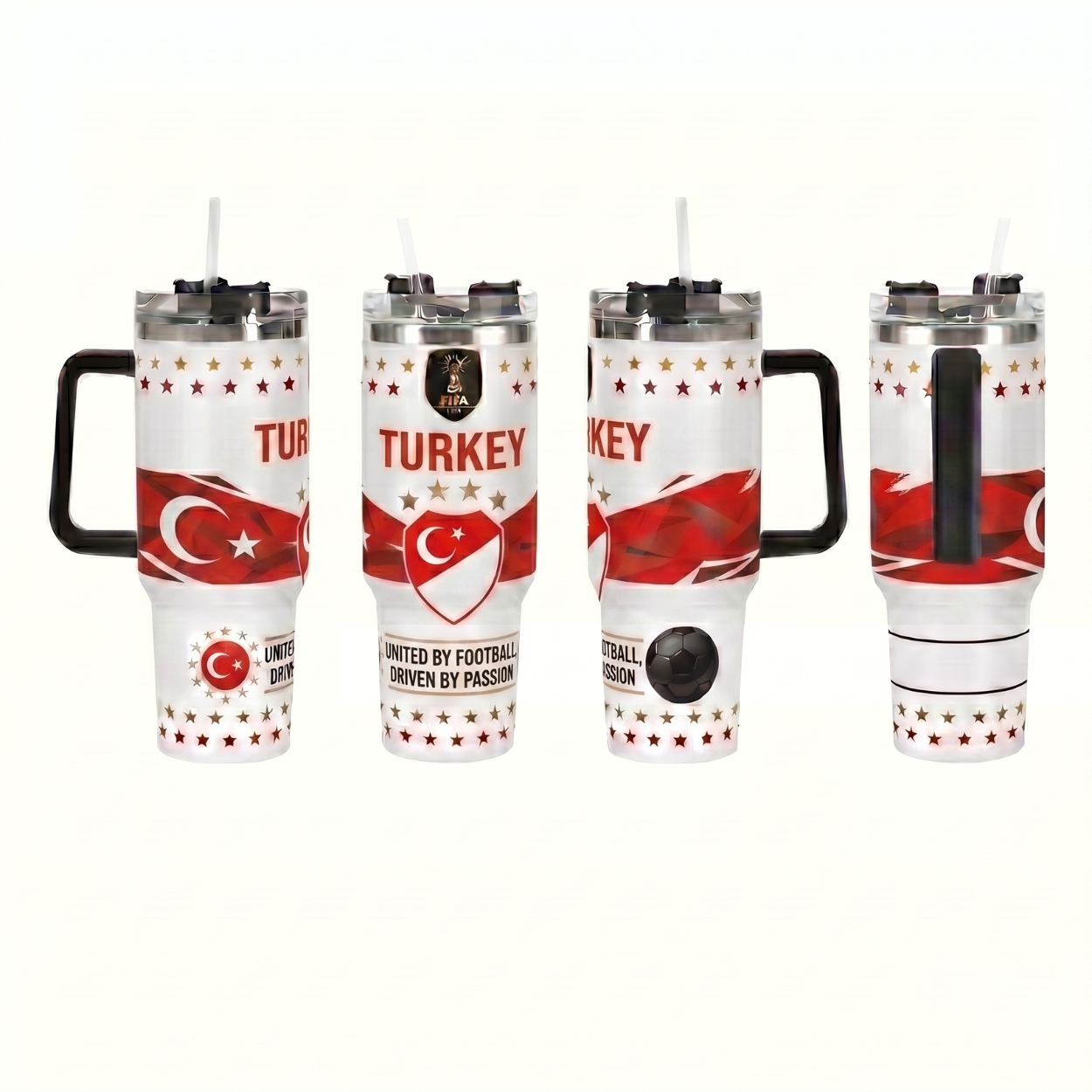 FIFA 2026 Turkey Soccer Sports Themed 40oz Tumbler With Straw And Lid