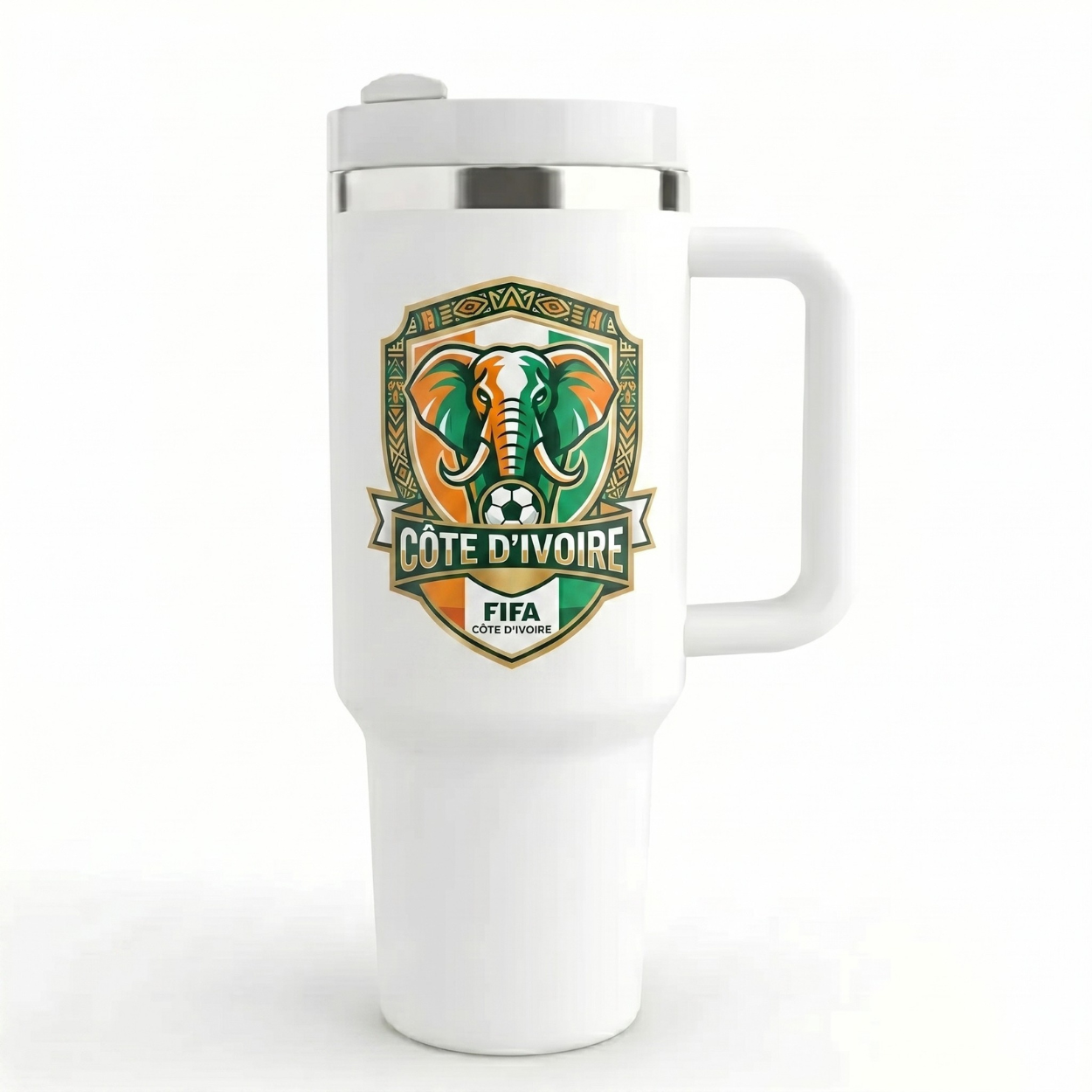 FIFA 2026 Côte d'Ivoire Soccer Sports Themed 40oz Tumbler With Straw And Lid